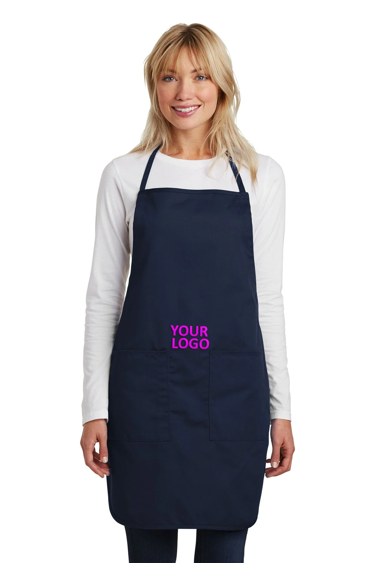 Port Authority Full-Length Branded Aprons, Navy