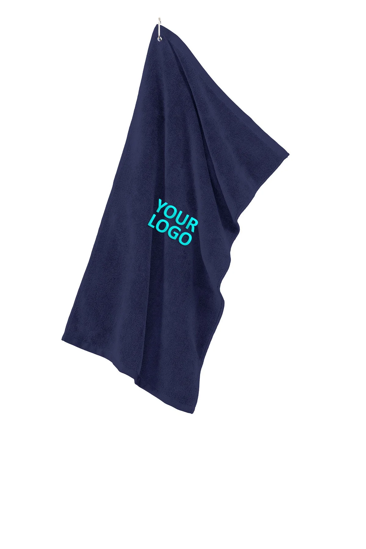 Port Authority Grommeted Microfiber Customized Golf Towels, True Navy