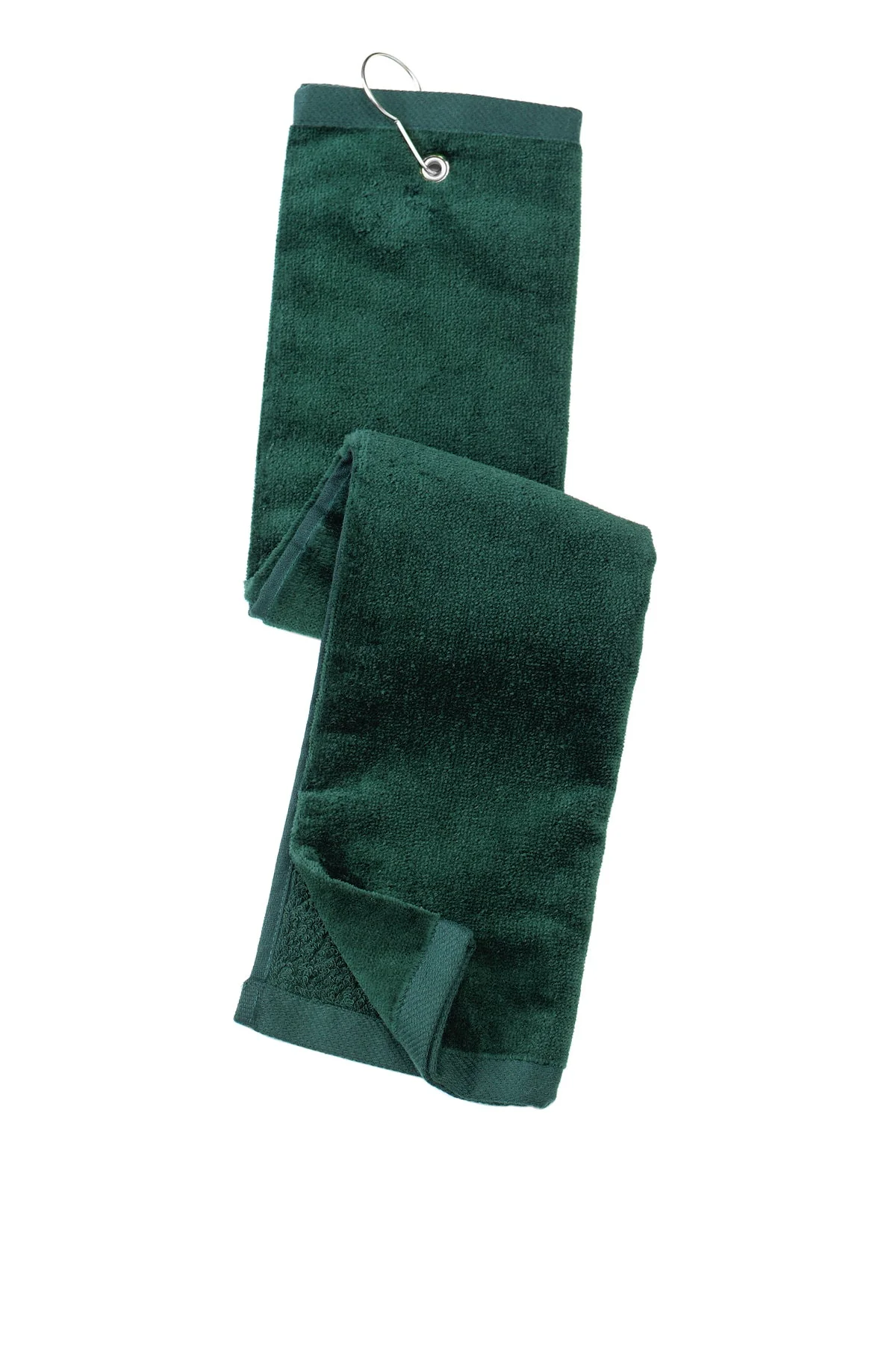 Port Authority Grommeted Tri-Fold Golf Customized Towels, Hunter - Image 2