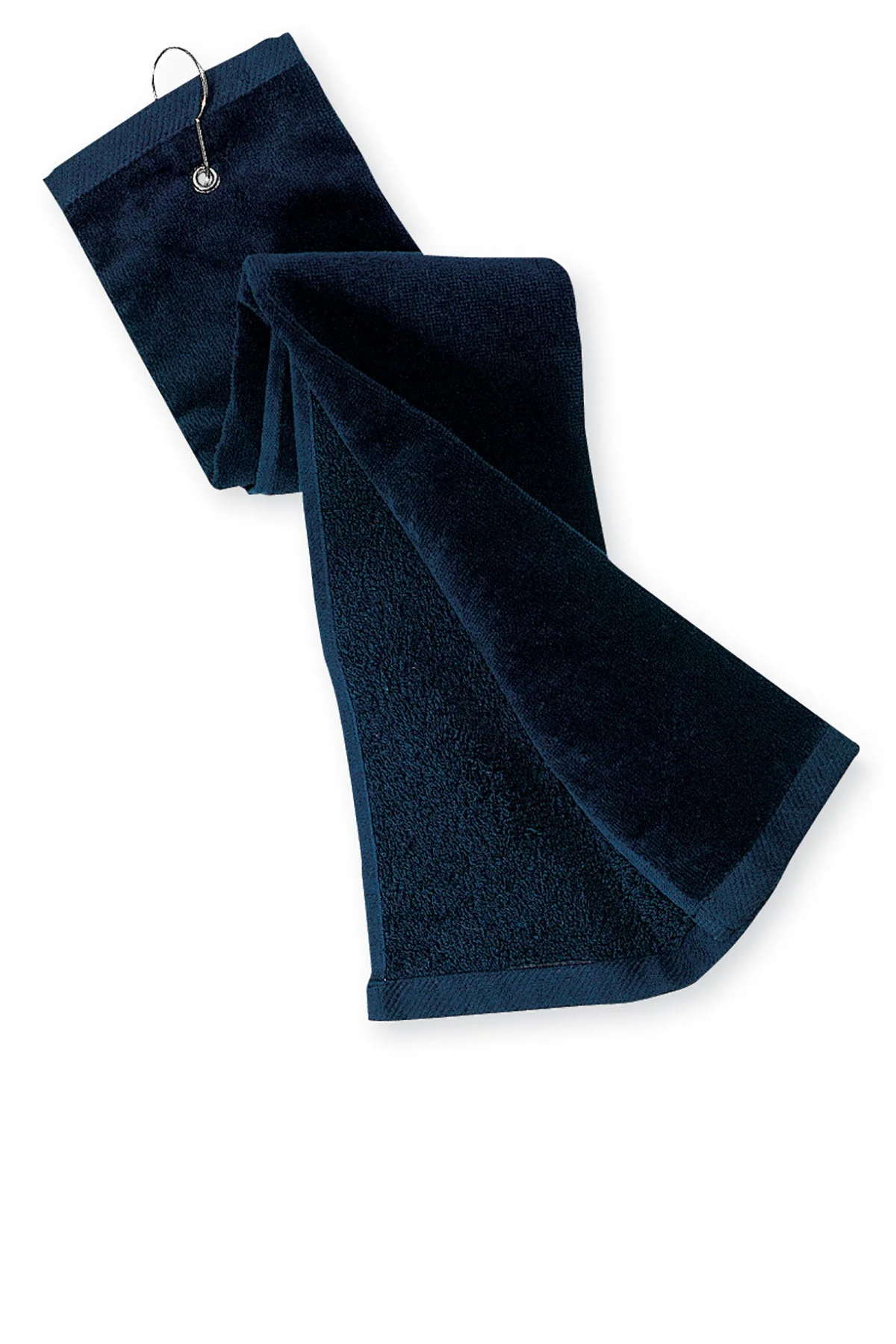 Port Authority Grommeted Tri-Fold Golf Customized Towels, Navy - Image 2