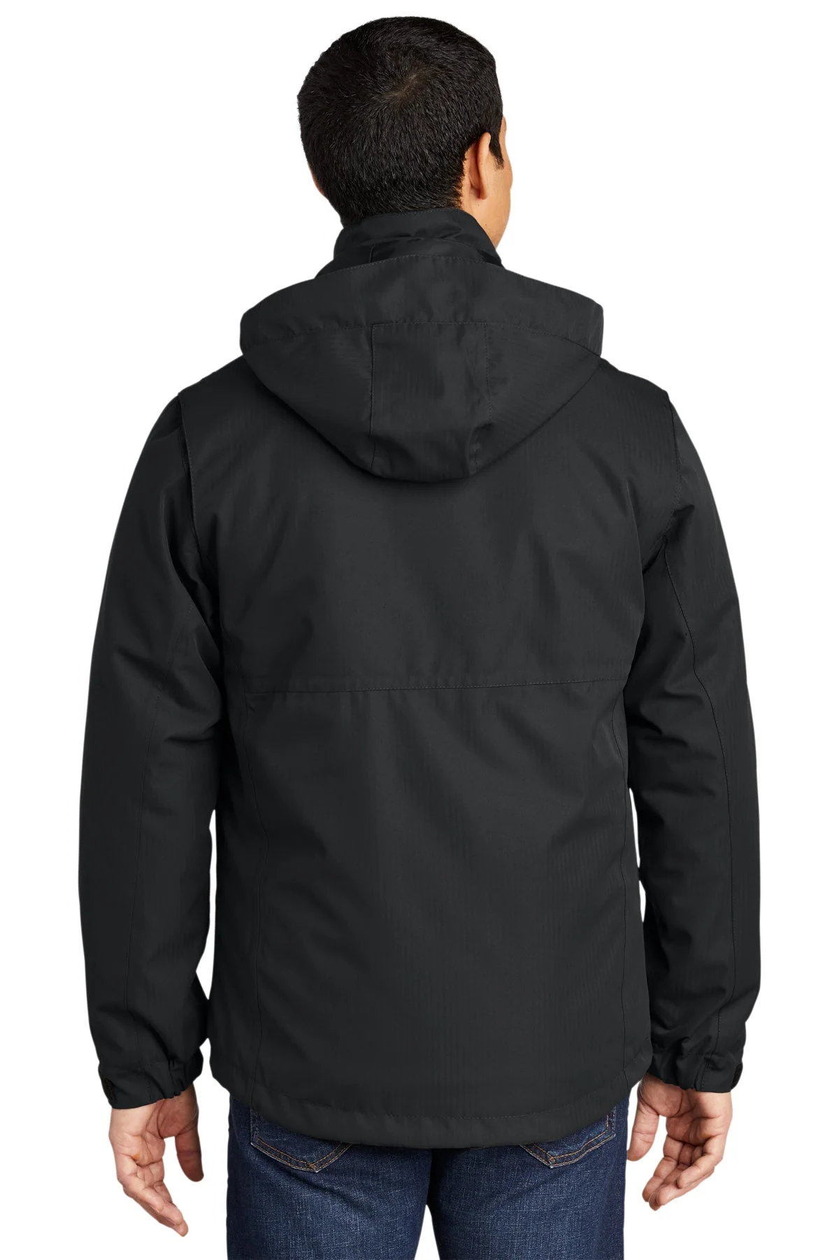 Port Authority Herringbone Customized 3-in-1 Parkas, Black - Image 2