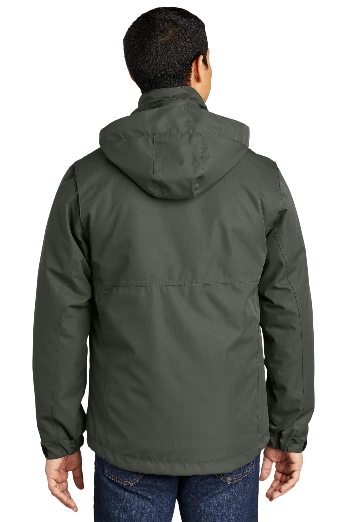 Port Authority Herringbone Customized 3-in-1 Parkas, Spruce Green - Image 2