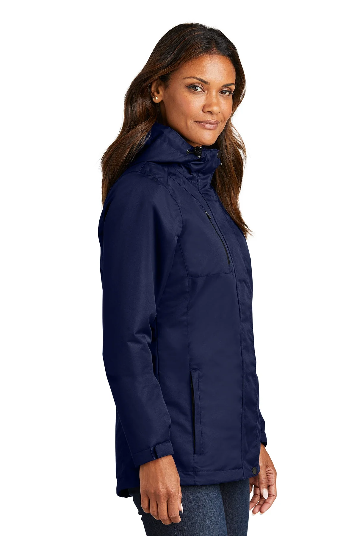 Port Authority Ladies All-Conditions Branded Jackets, True Navy - Image 3