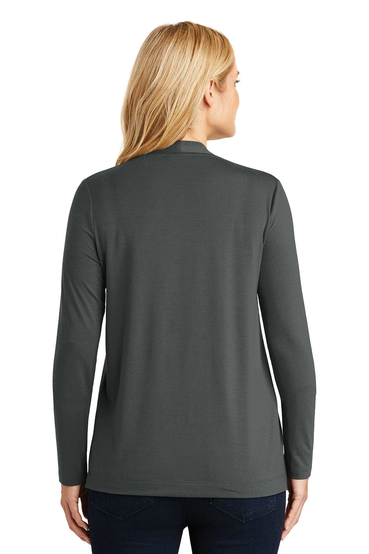Port Authority Ladies Concept Knit Cardigan, Grey Smoke [TruNorthern] - Image 2