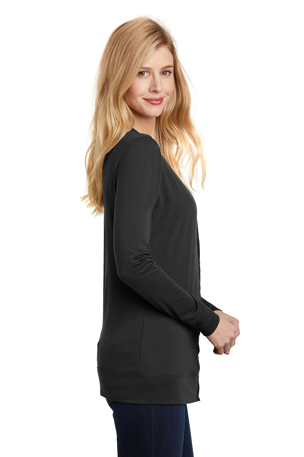 Port Authority Ladies Cardigan, Black [State Bank of Toledo] - Image 3