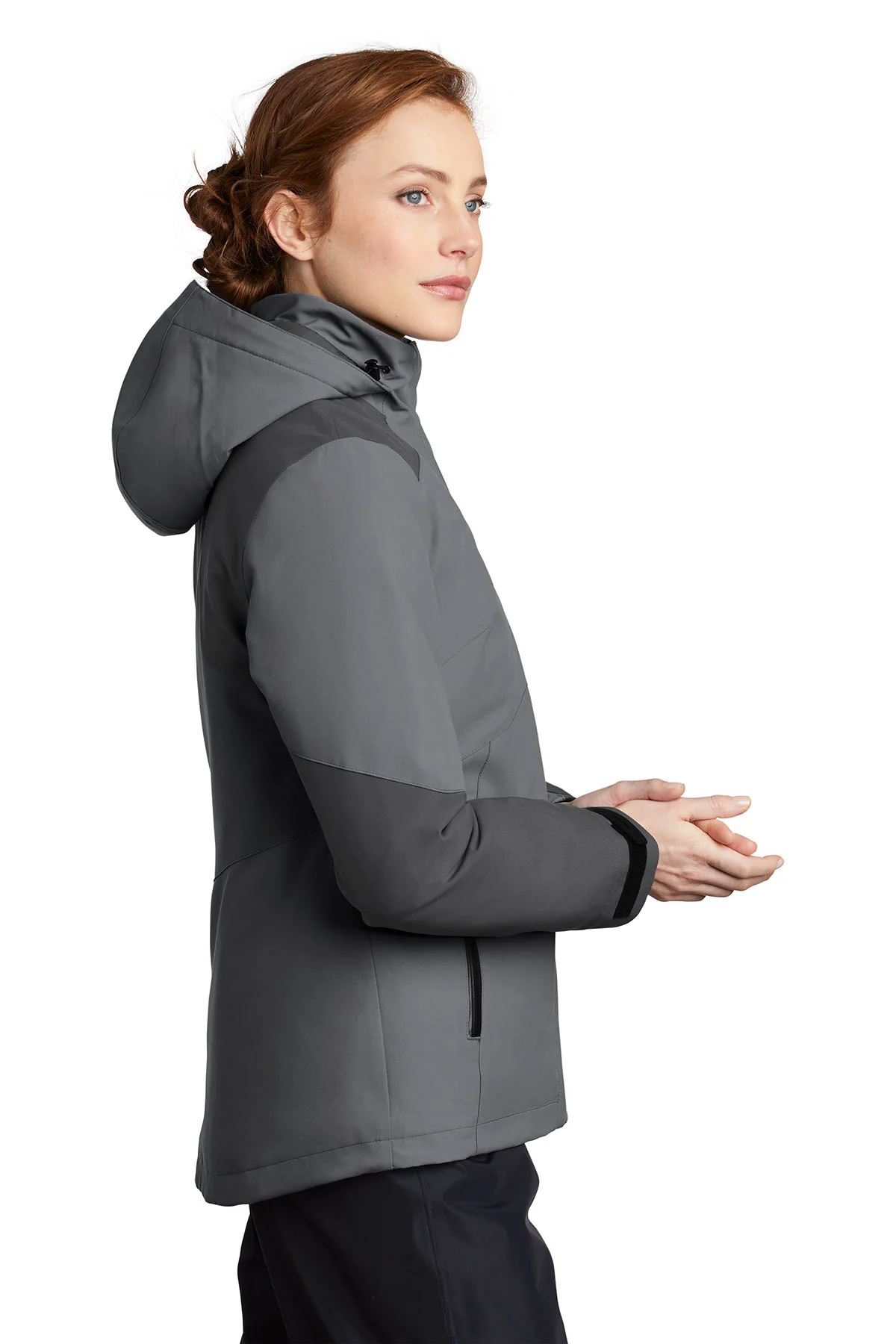 Port Authority Ladies Insulated Waterproof Custom Tech Jackets, Shadow Grey/ Storm Grey - Image 3