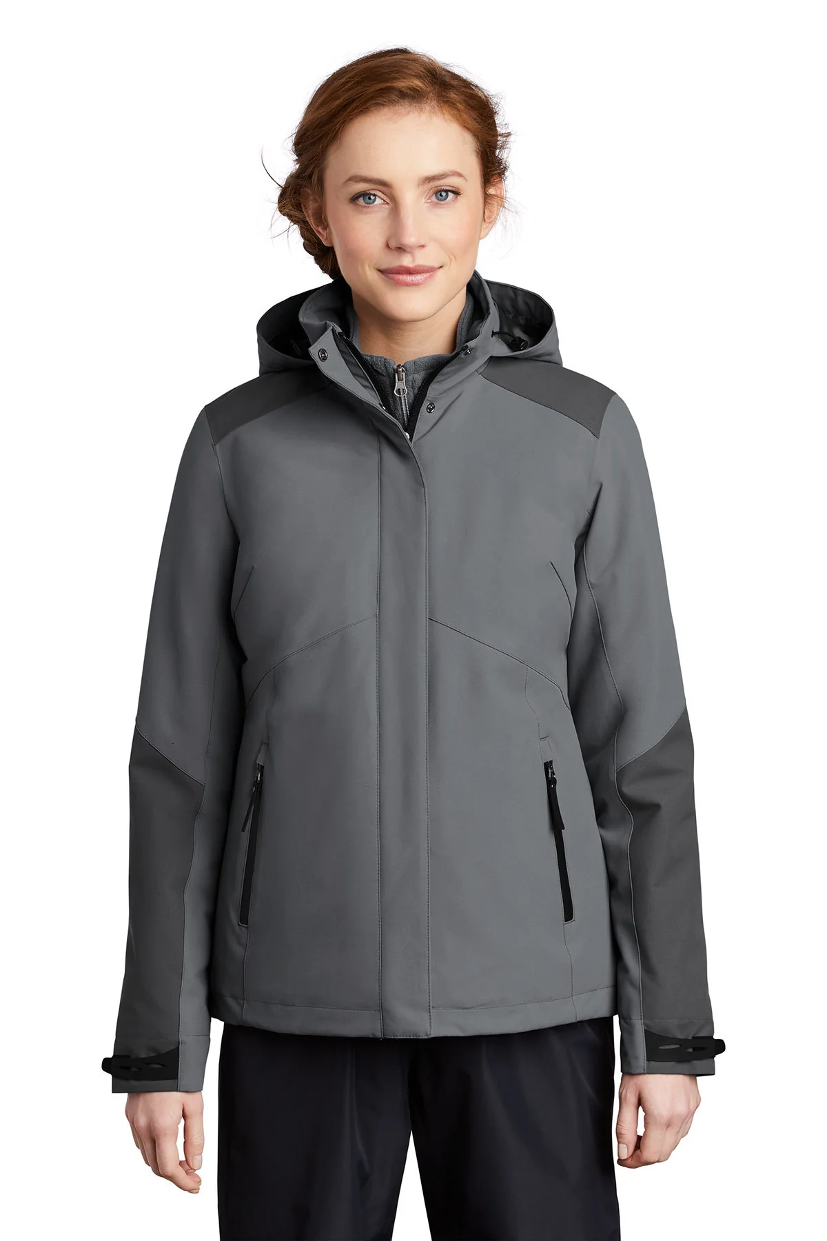 Port Authority Ladies Insulated Waterproof Custom Tech Jackets, Shadow Grey/ Storm Grey - Image 4