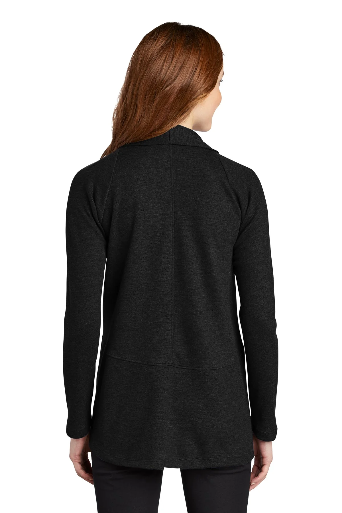 Port Authority Ladies Interlock Cardigan, Deep Black/ Charcoal Heather [Skurka Aerospace, Inc.] - Image 2