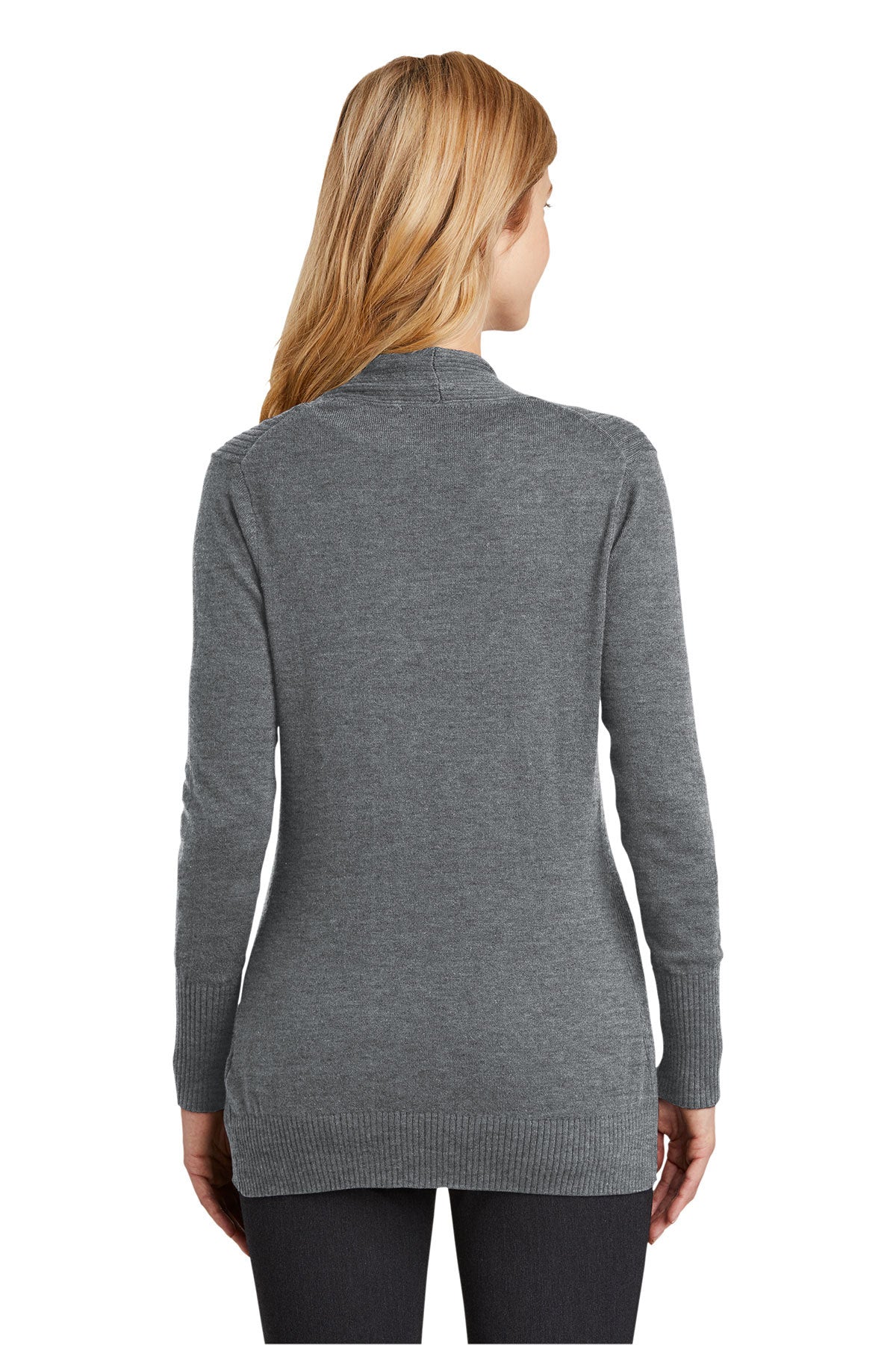 Port Authority Ladies Open Front Sweater, Medium Heather Grey [Fooda] - Image 2