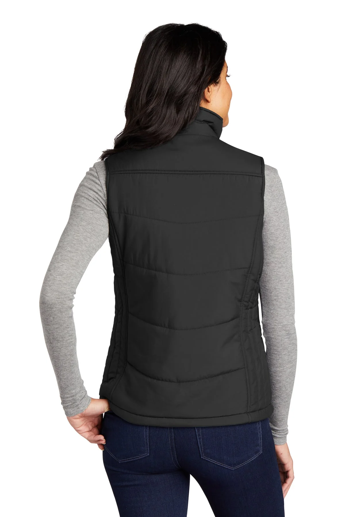Port Authority Ladies Puffy Vest, Black/Black [Arthritis & Rheumatism Associates PC] - Image 2