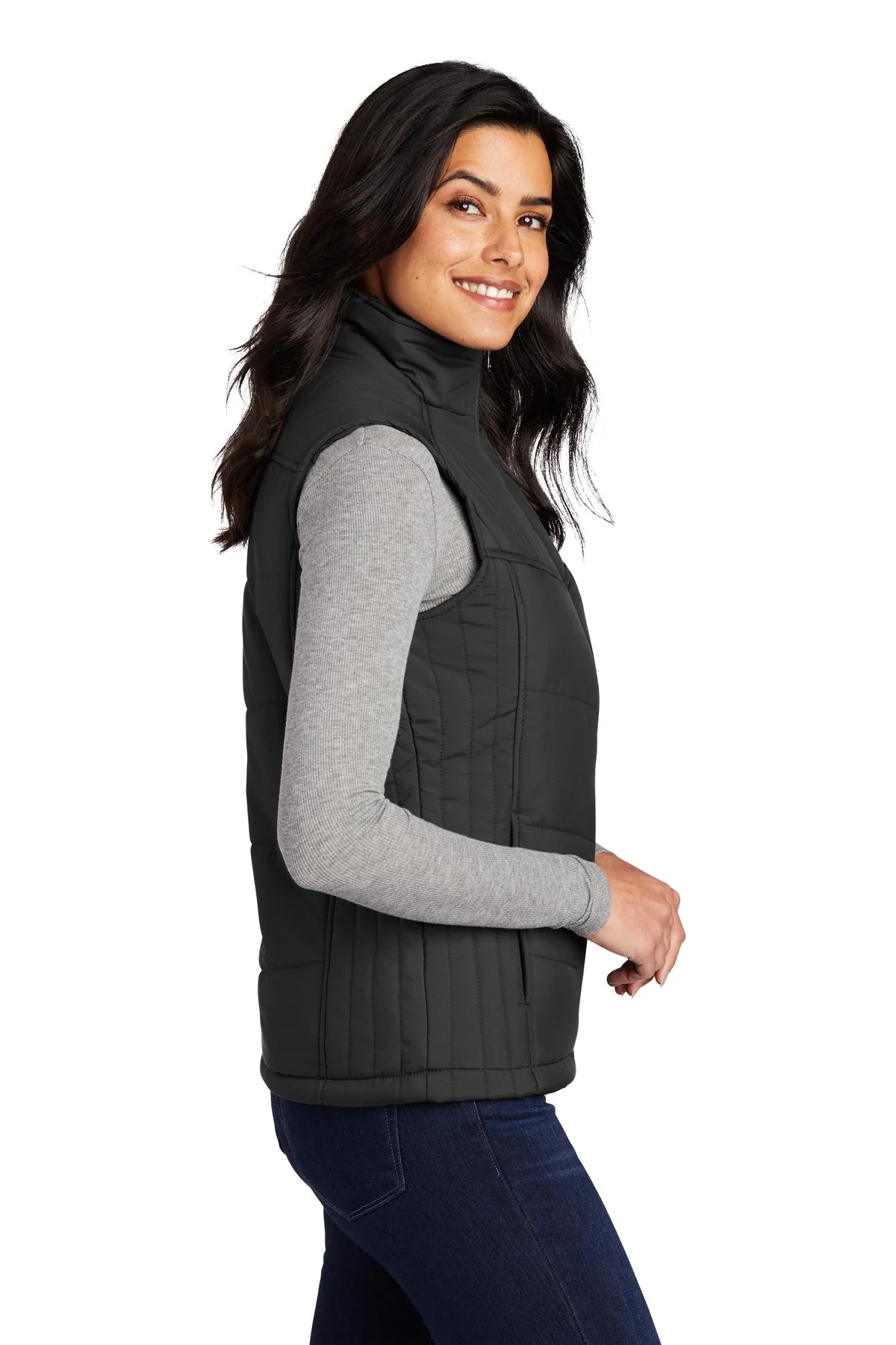 Port Authority Ladies Puffy Vest, Black/Black [Arthritis & Rheumatism Associates PC] - Image 3