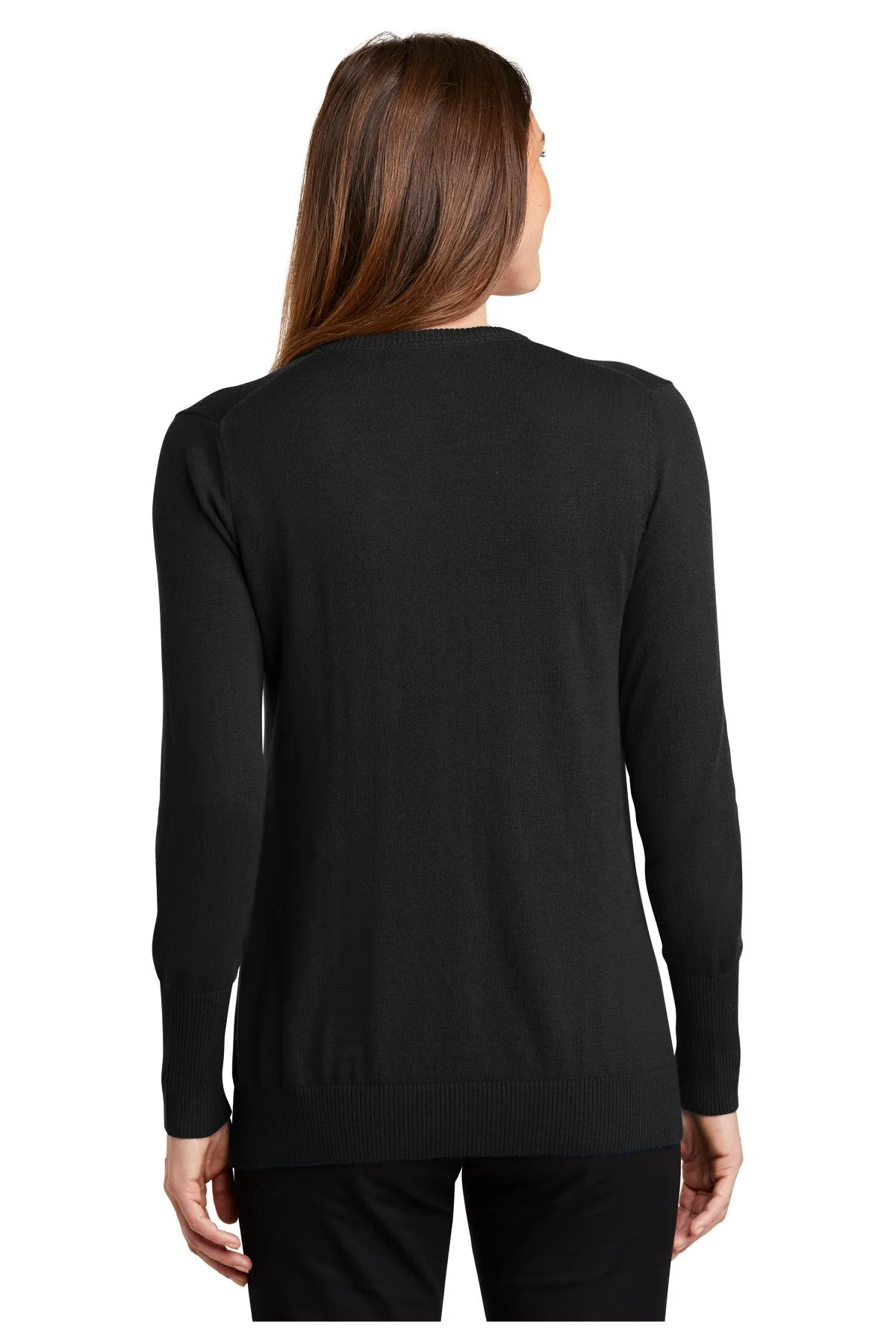 Port Authority Ladies V-Neck Sweater, Black [CommStar Credit Union] - Image 2