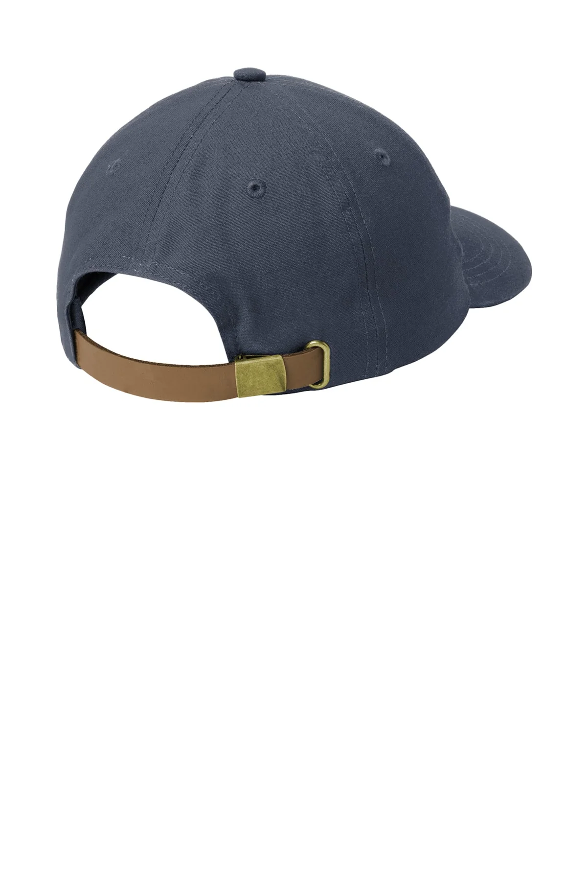 Port Authority Leather Strap Custom Caps, Navy - Image 2