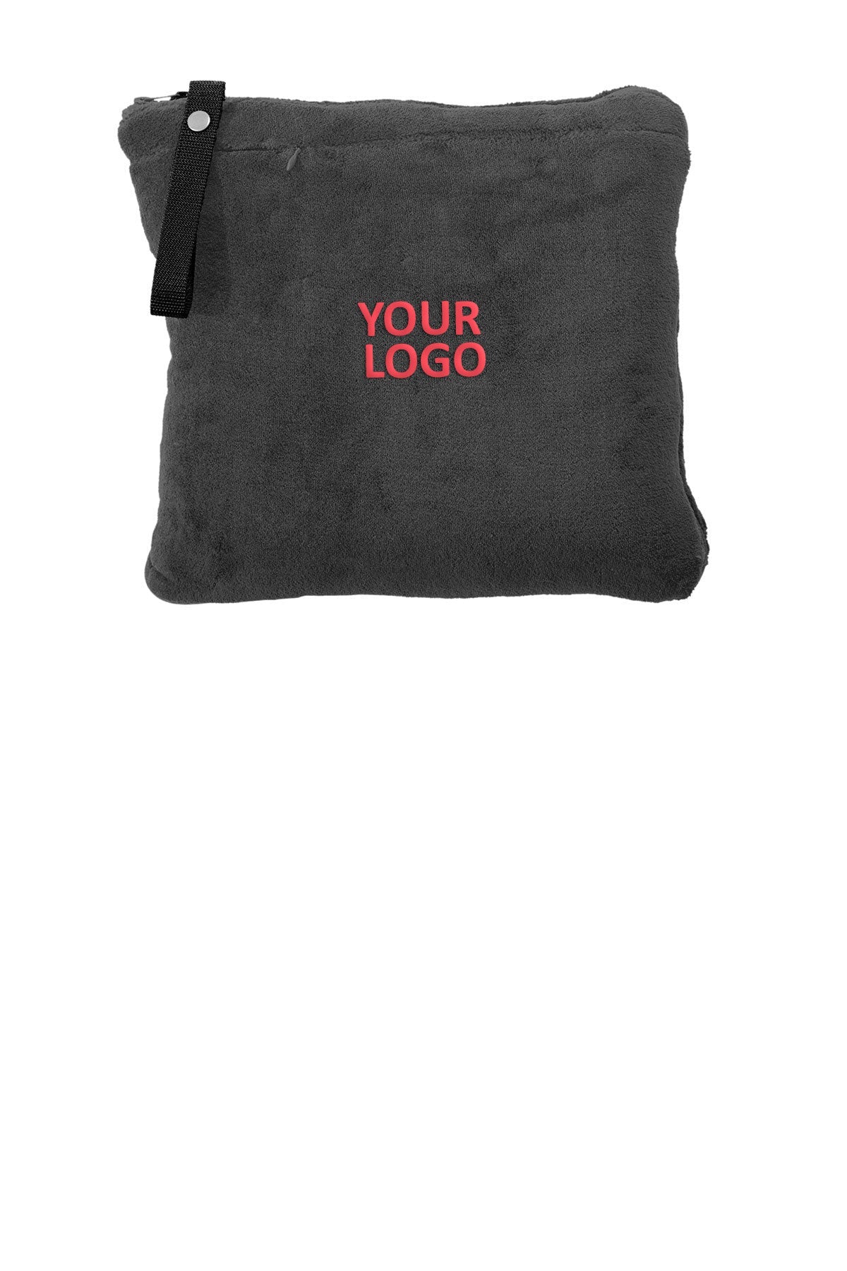 Port Authority Packable Travel Custom Blankets, Deep Smoke