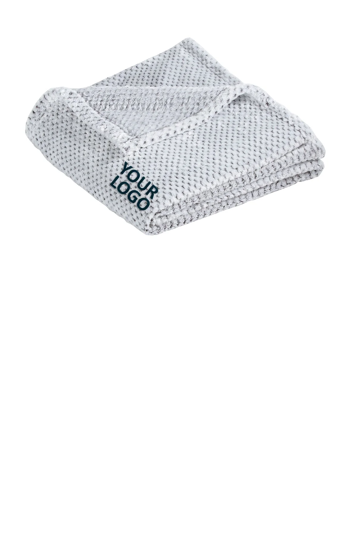 Port Authority Plush Texture Custom Blankets, Shadow Grey