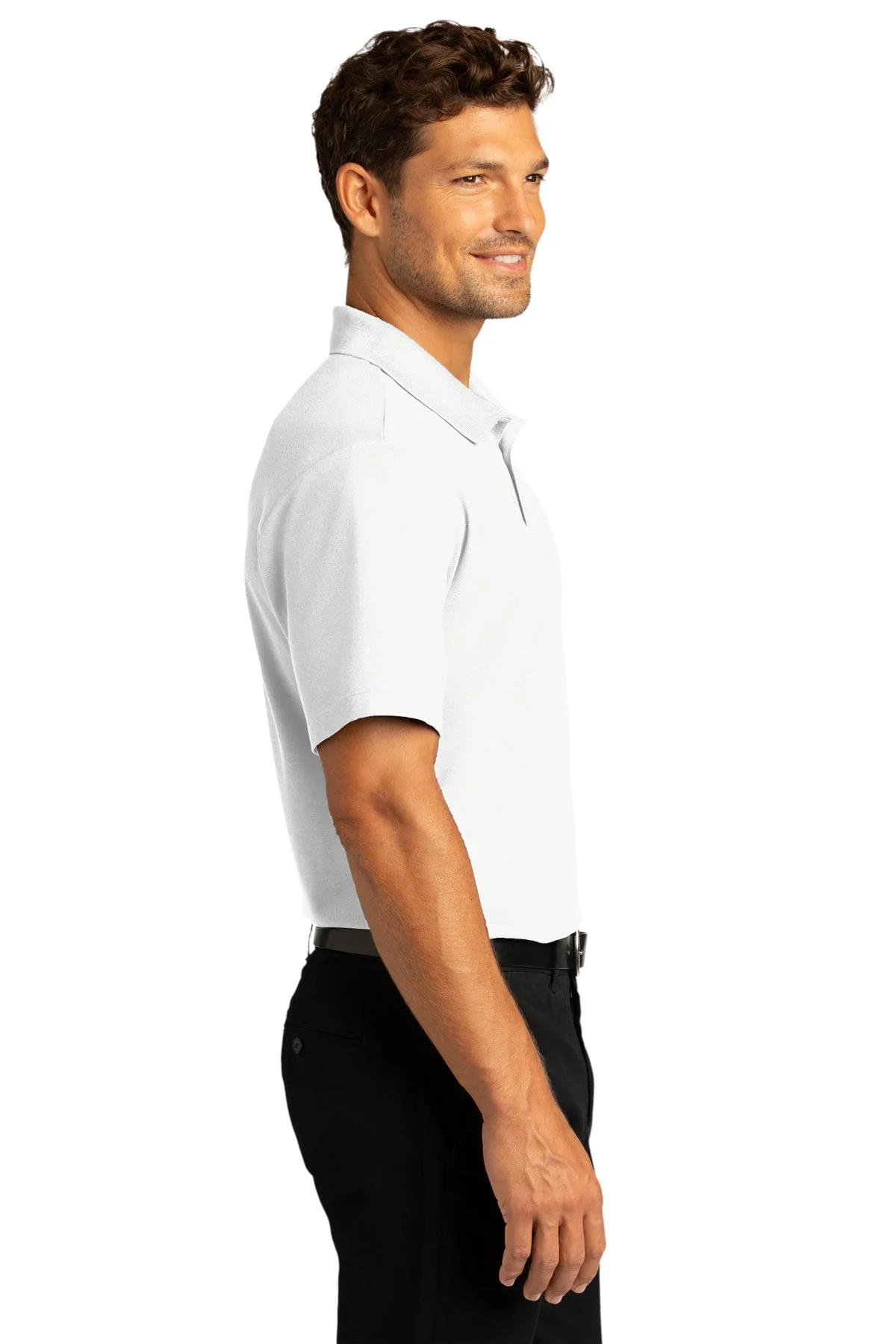 Port Authority SuperPro React Polo, White [Maine State Credit Union] - Image 3
