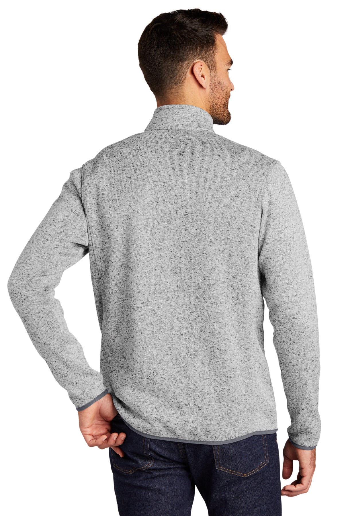 Port Authority Sweater Fleece Jacket, Grey Heather [Labenz & Associates] - Image 2
