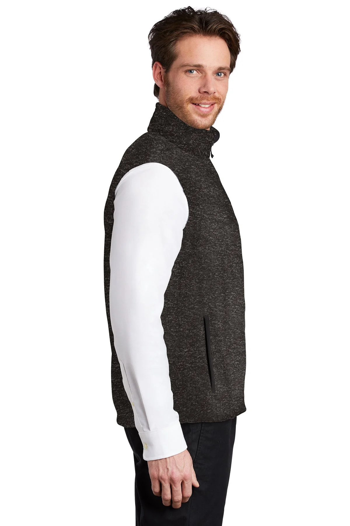 Port Authority Sweater Vest, Black Heather [Fooda Manager] - Image 3