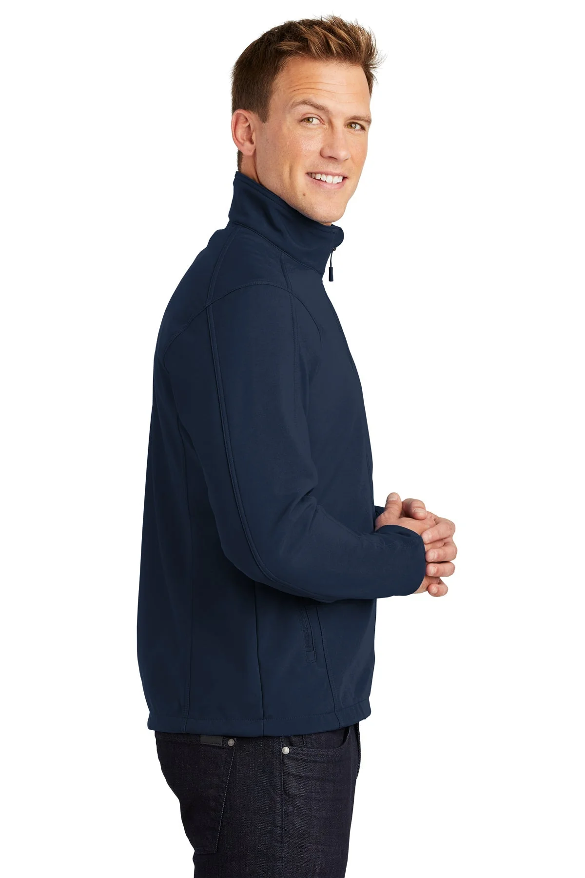 Port Authority Tall Core Soft Shell Jacket, Dress Blue Navy [Reynolds and Moore] - Image 3