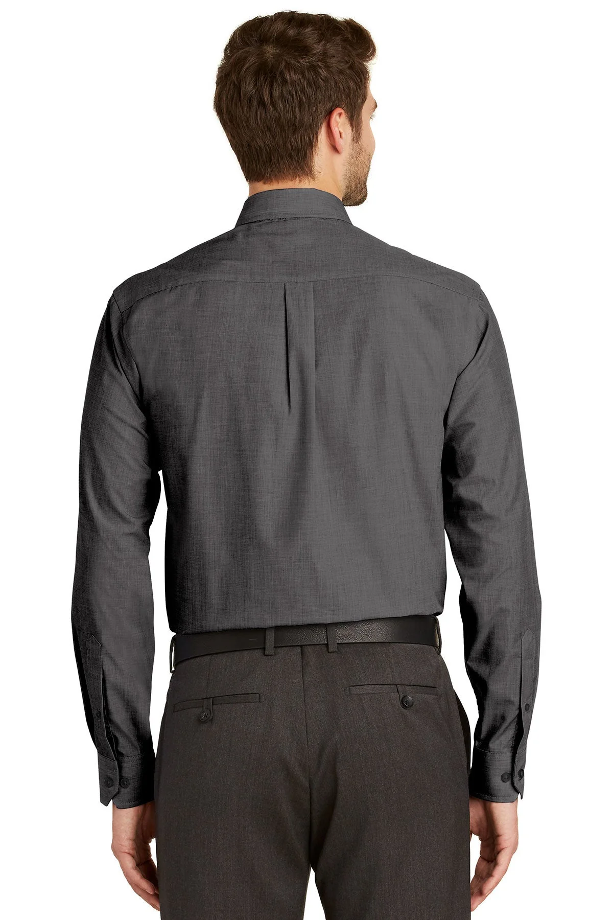 Port Authority Tall Crosshatch Easy Care Shirt, Soft Black [TruNorthern] - Image 2