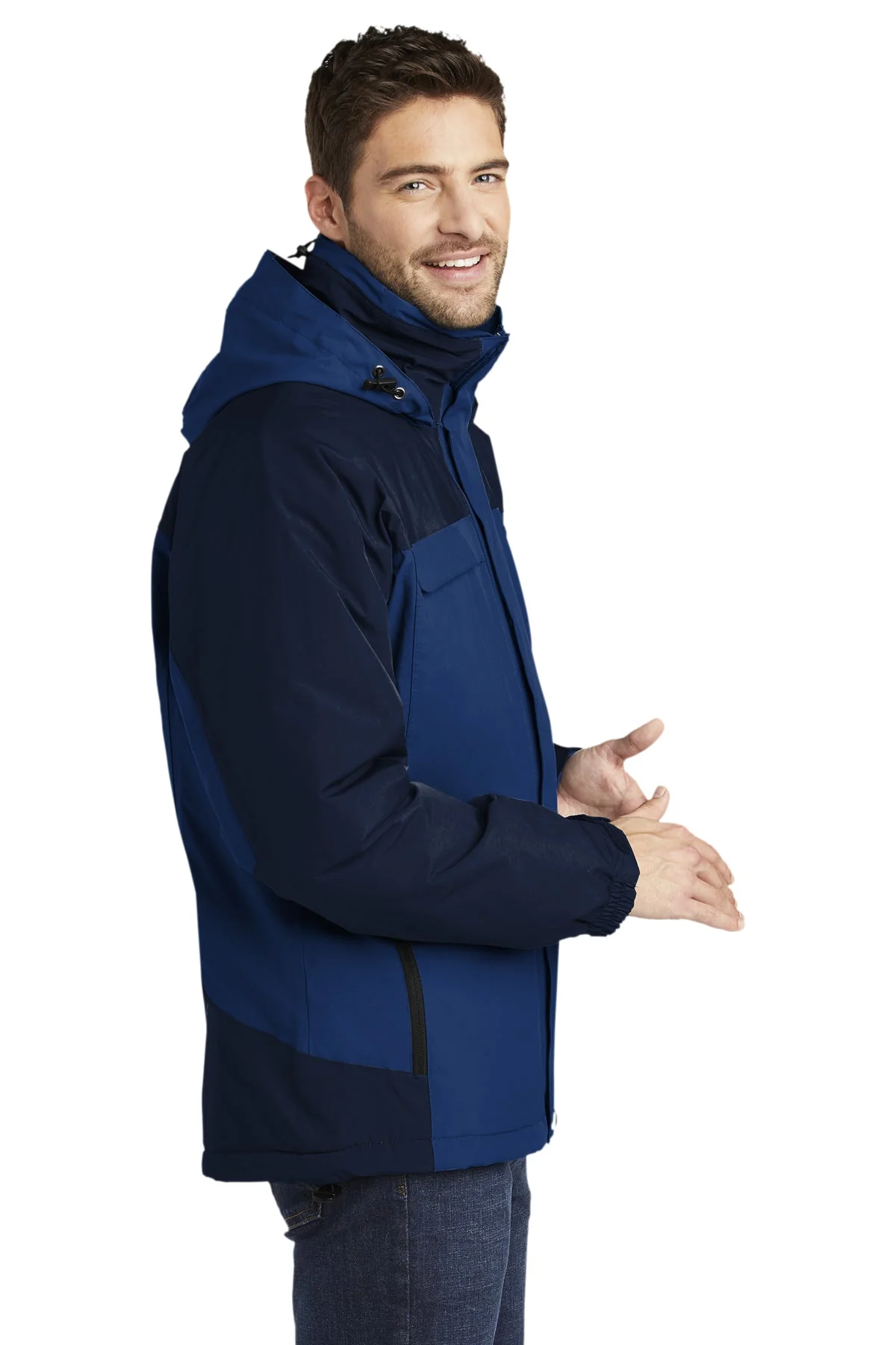 Port Authority Tall Nootka Customized Jackets, Regatta Blue/ Navy - Image 3