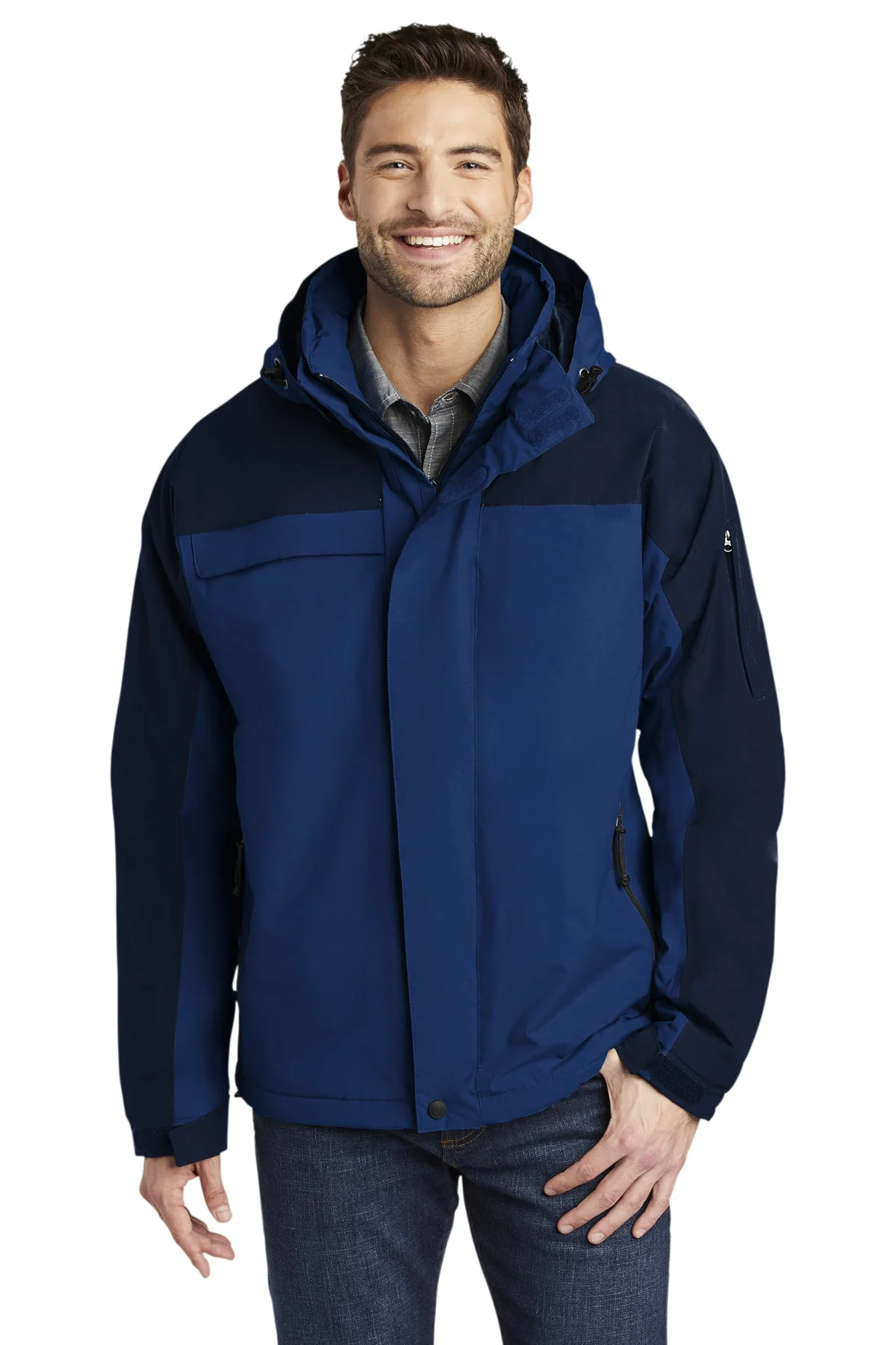 Port Authority Tall Nootka Customized Jackets, Regatta Blue/ Navy - Image 4