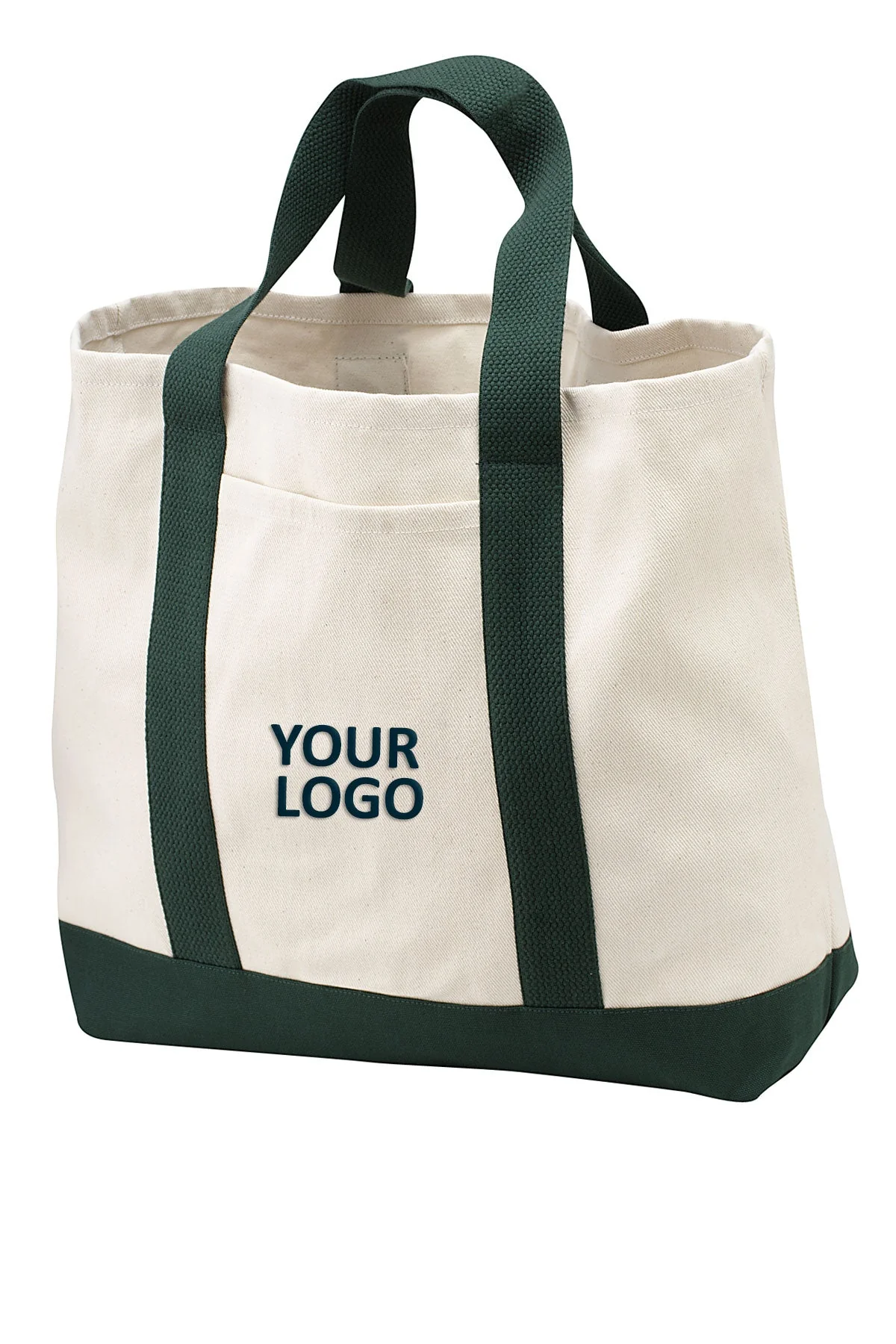 Port Authority - Two-Tone Custom Shopping Tote, Natural/Spruce
