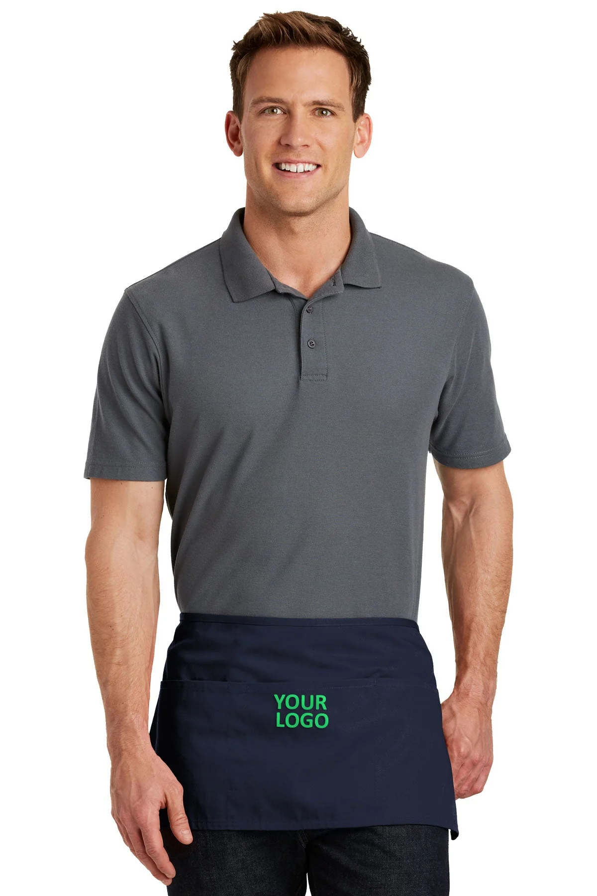 Port Authority Custom Waist Aprons with Pockets, Navy