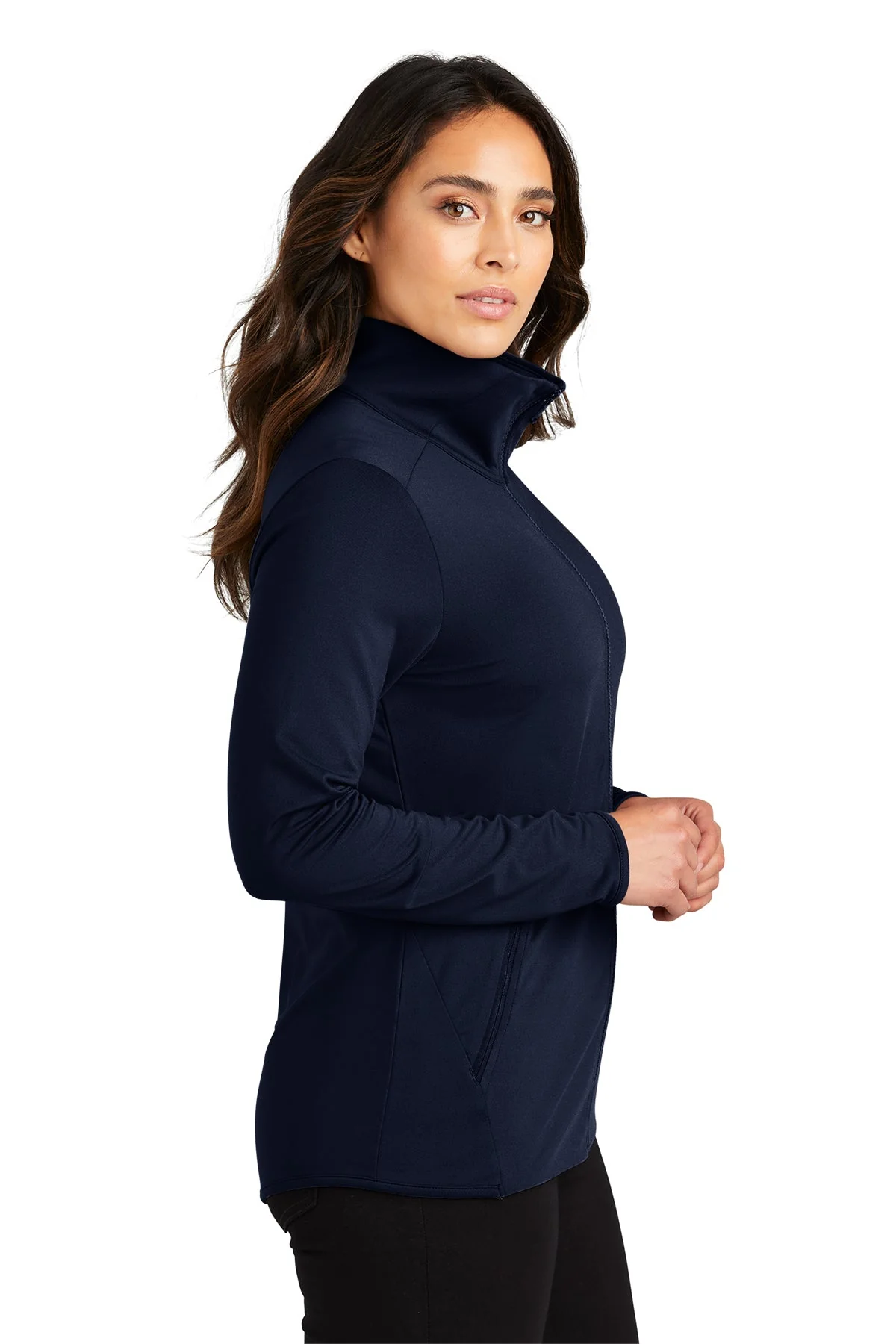 Port Authority Womens Accord Stretch Fleece Full-Zip, Navy [Arthritis & Rheumatism Associates PC] - Image 3