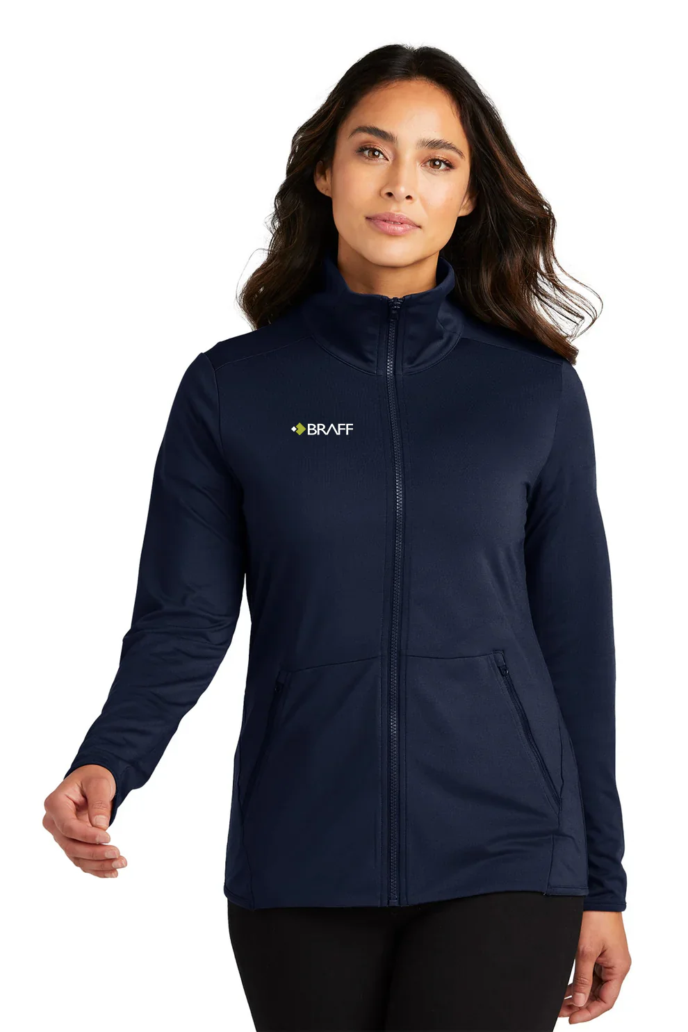 Port Authority Womens Accord Stretch Fleece Full-Zip, Navy [The Braff Group]