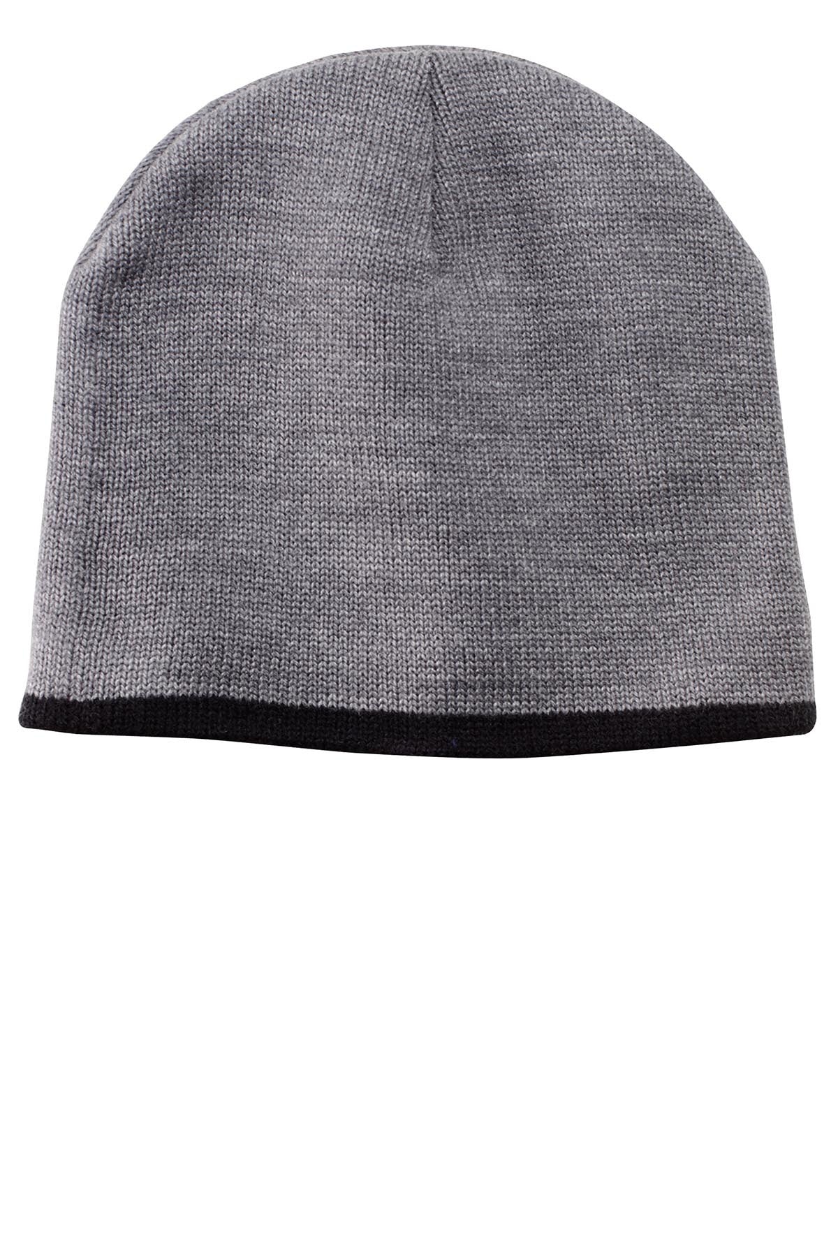 Port & Company Customized Beanies, Oxford/Black - Image 2