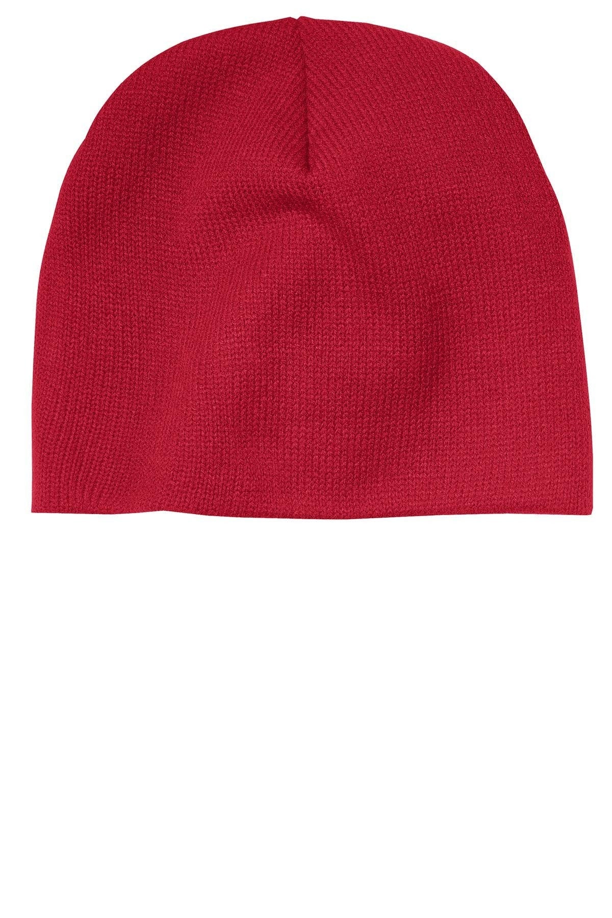 Port & Company Customized Beanies, Red - Image 2
