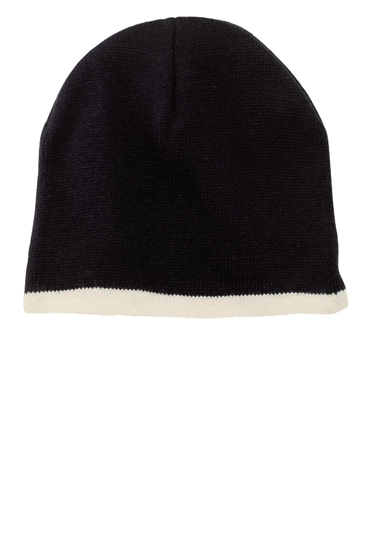 Port & Company Branded Beanies, Black/Natural - Image 2