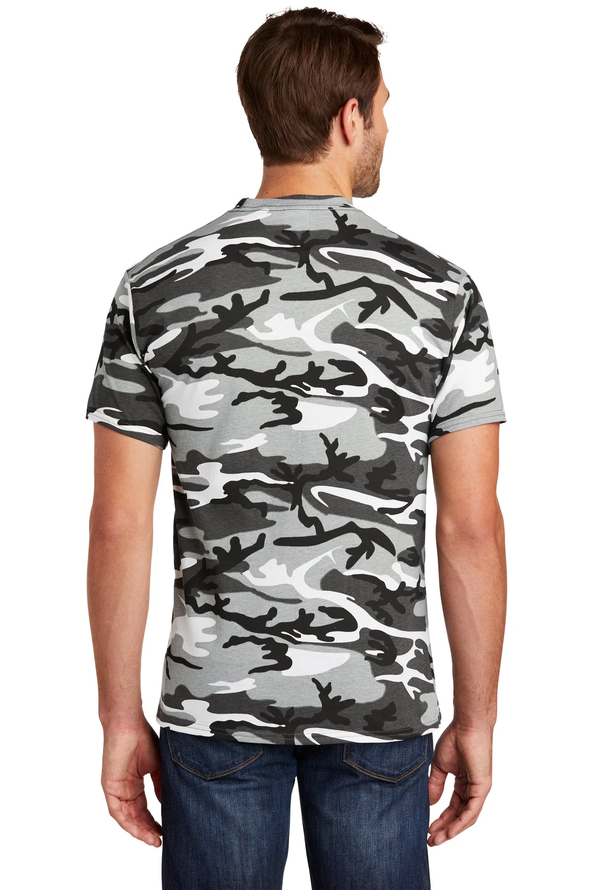 Port & Company Core Cotton Branded Camo Tee's, Winter Camo - Image 2