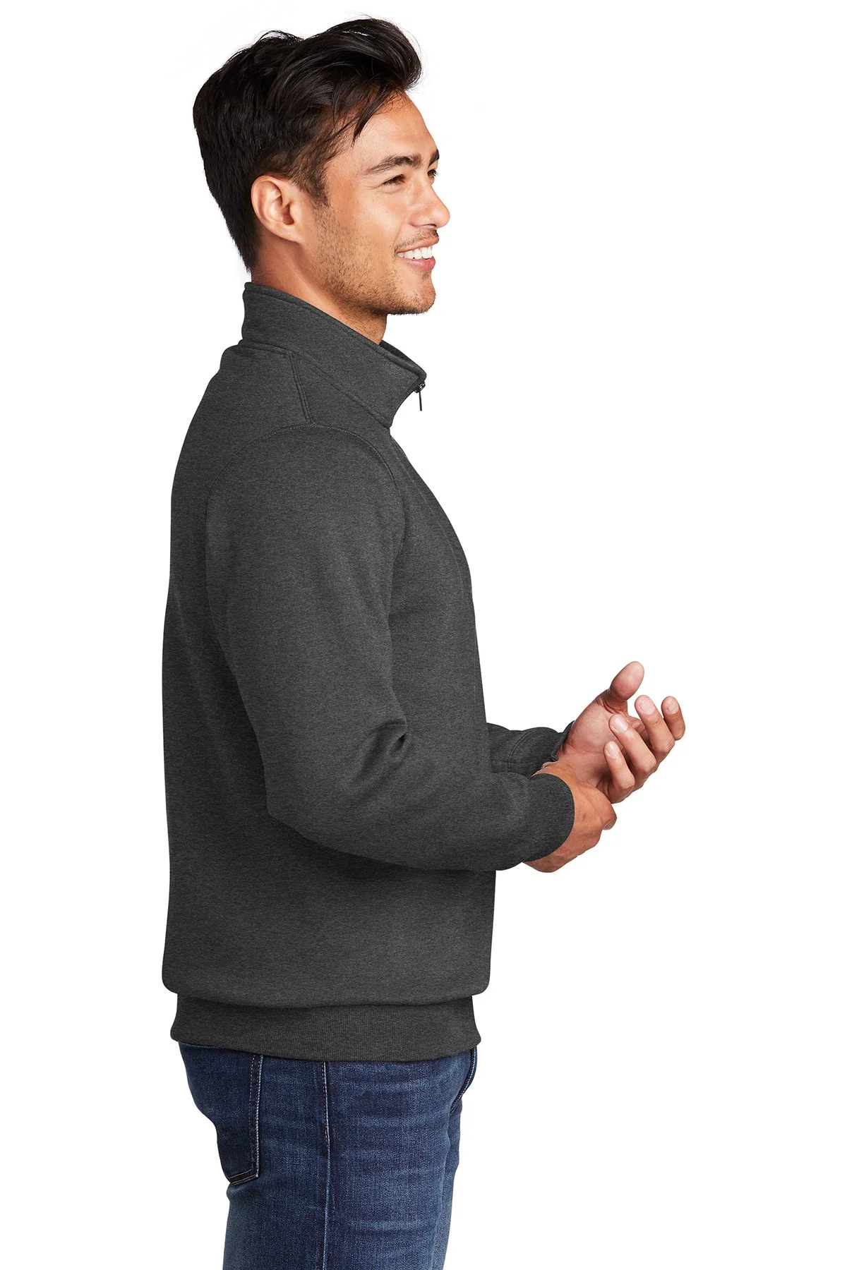 Port & Company Fleece Quarter Zip, Dark Heather [Black Diamond Realty] - Image 3