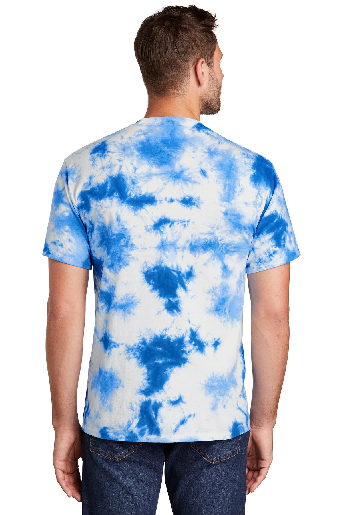 Port & Company Crystal Tie-Dye Custom Tee's, True Royal - Image 2