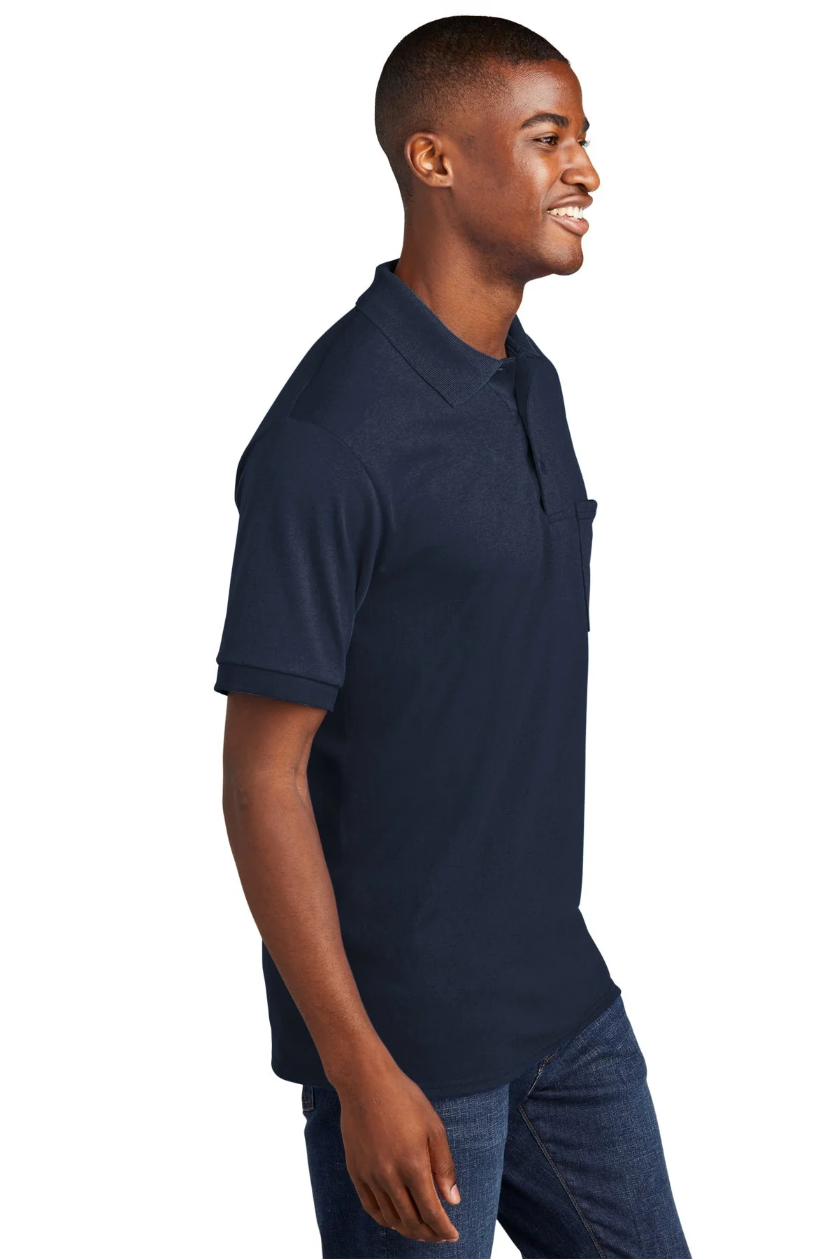 Port & Company Jersey Knit Pocket Polo, Deep Navy [Burtness] - Image 3