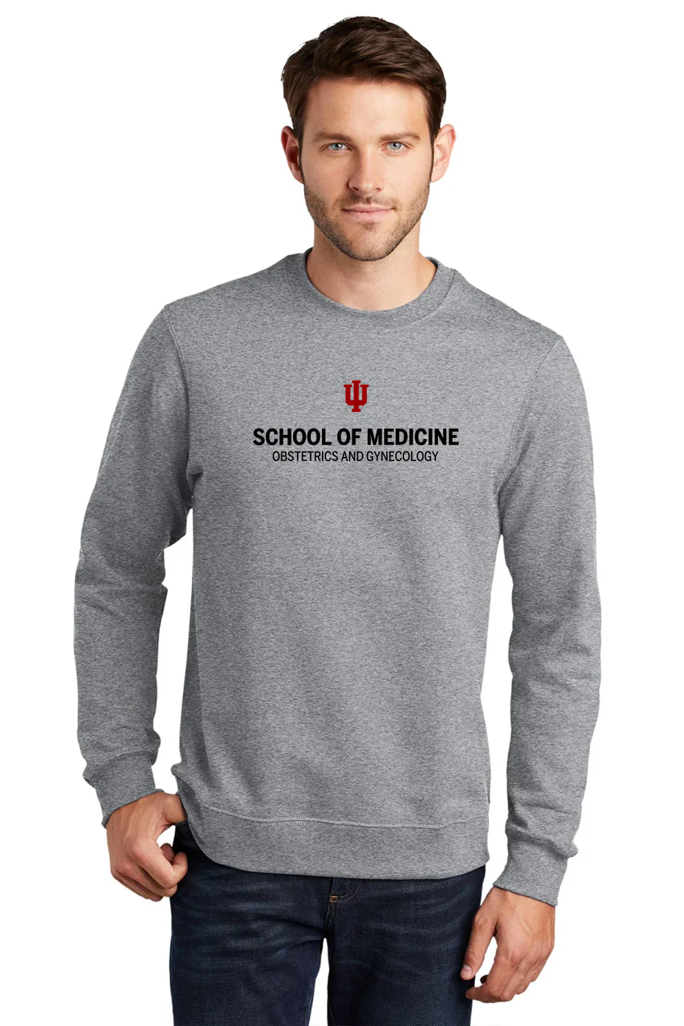 Port & Company Fan Favorite Fleece Sweatshirt, Athletic Heather [Indiana University School of Medicine]