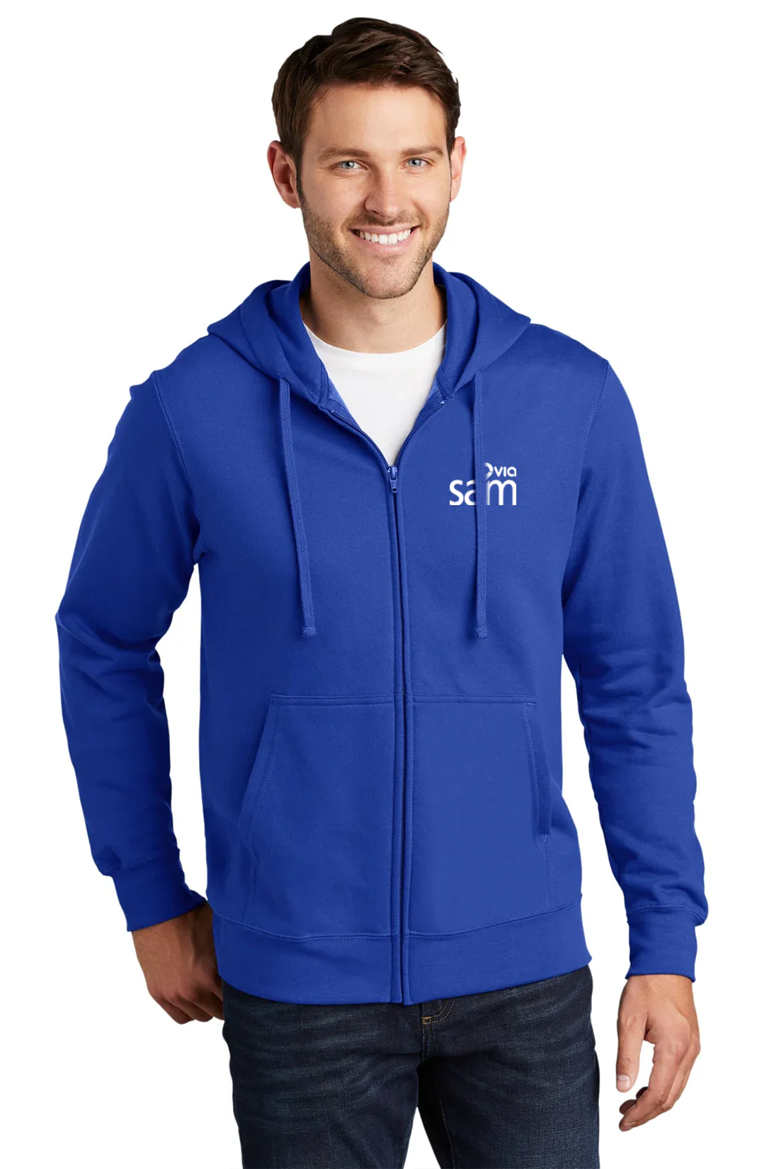 Port & Company Fan Favorite Fleece Zip Hoodie, True Royal [Via Transportation / Sioux Area Metro]
