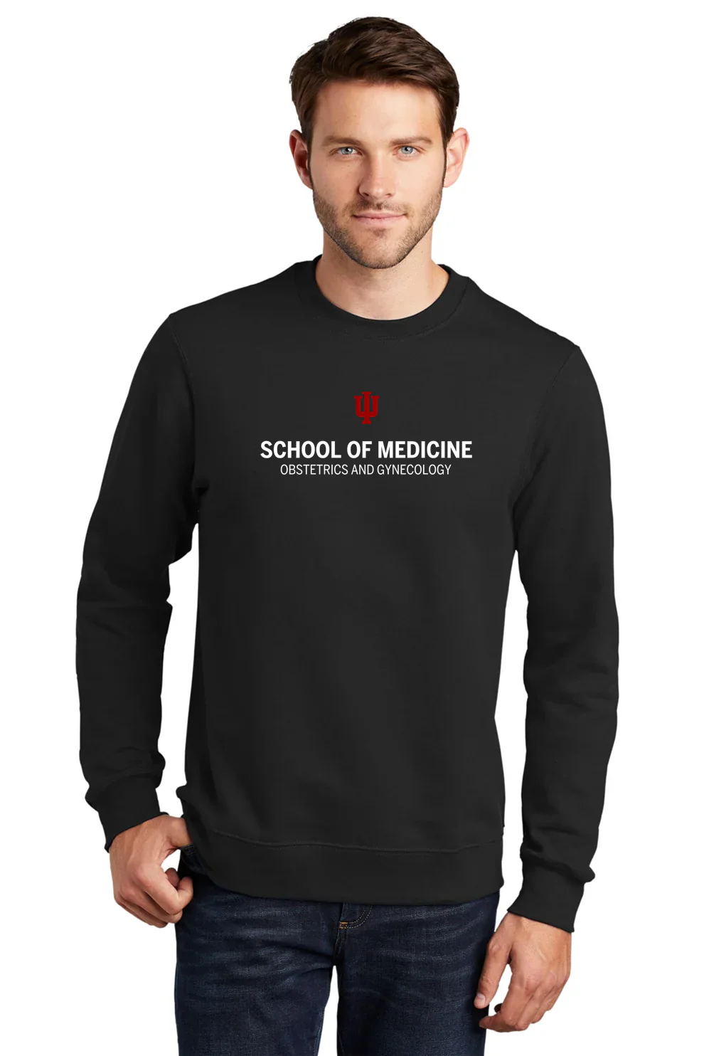 Port & Company Fan Favorite Fleece Sweatshirt, Jet Black [Indiana University School of Medicine]