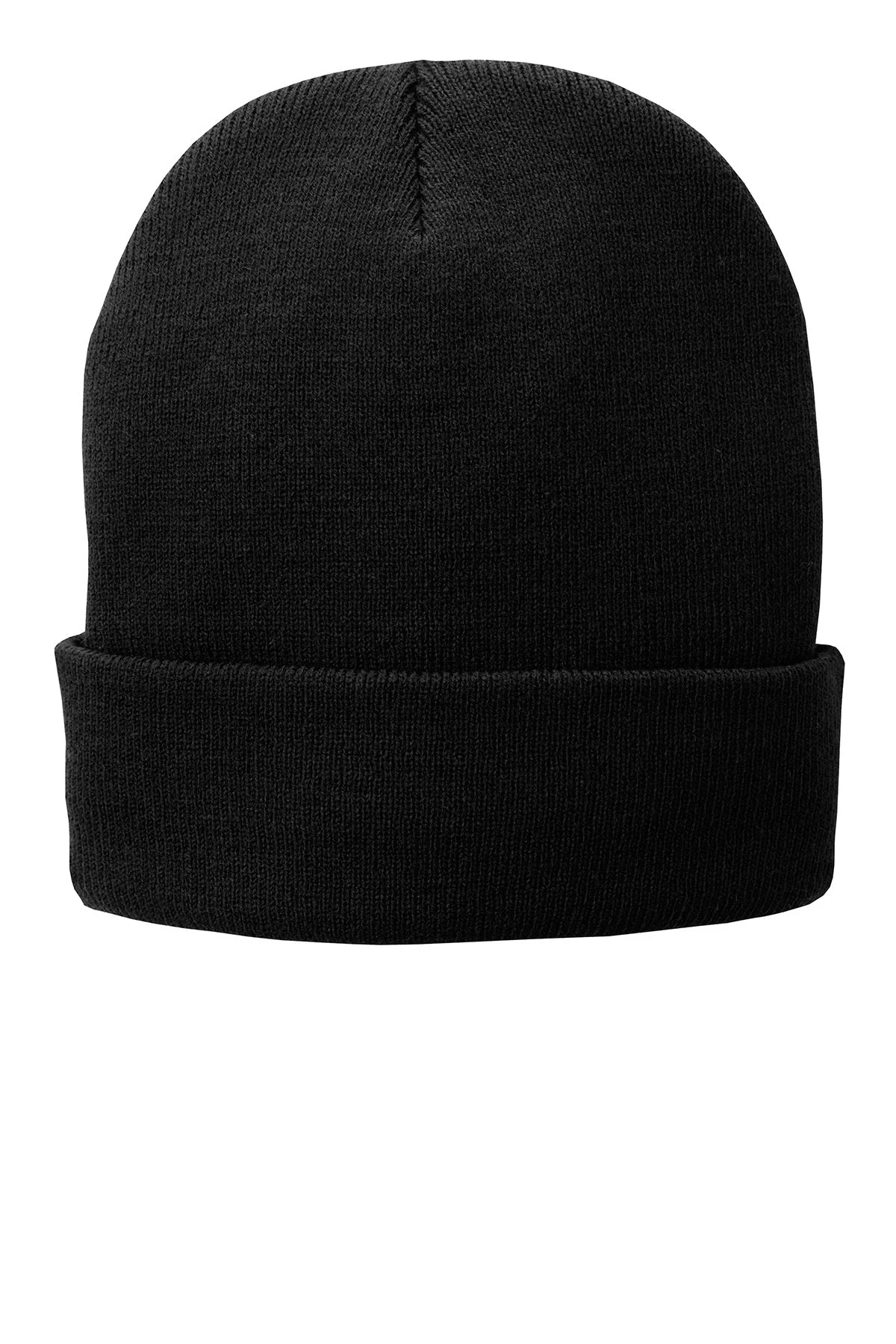 Port & Company Fleece Lined Custom Knit Caps, Black - Image 2