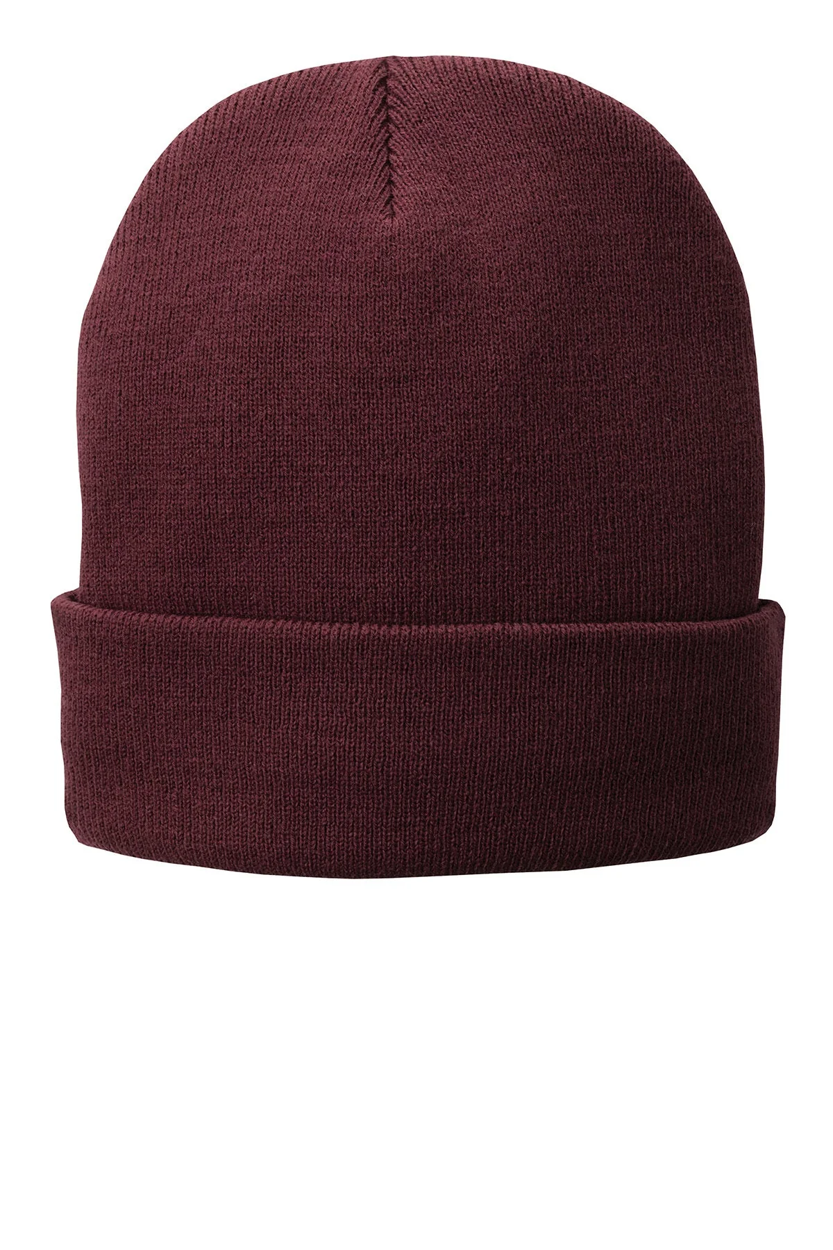 Port & Company Fleece Lined Customized Knit Caps, Maroon - Image 2