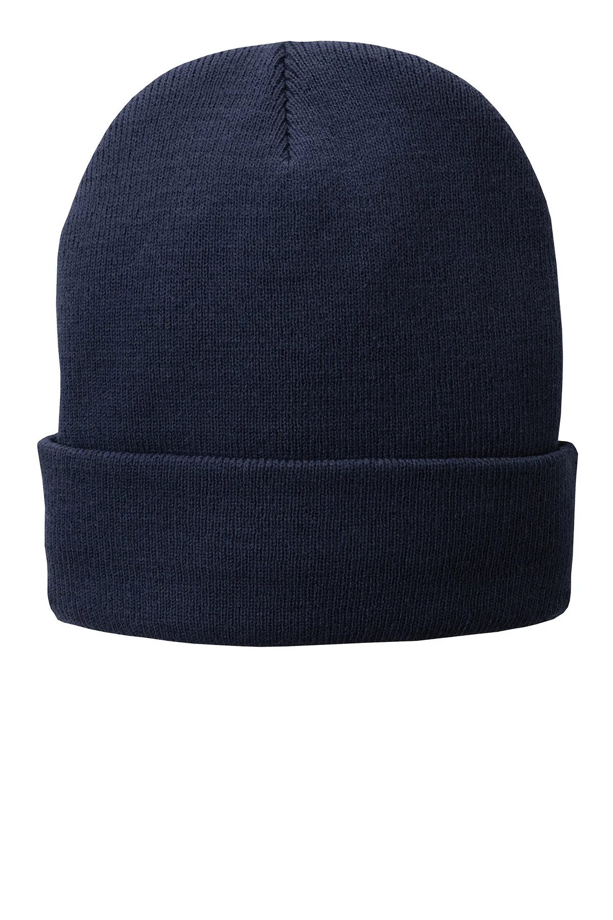 Port & Company Fleece Lined Customized Knit Caps, Navy - Image 2