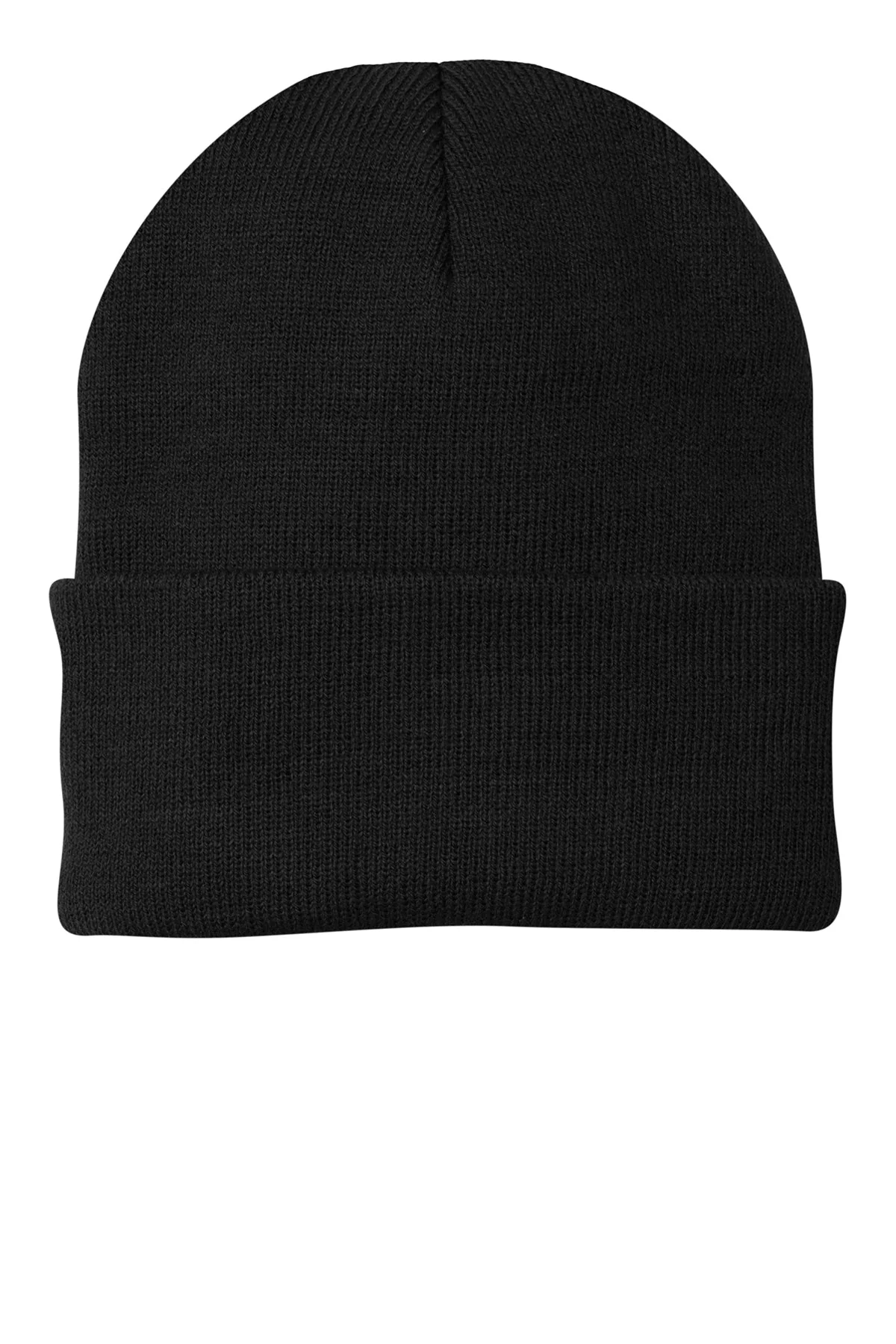 Port & Company Branded Knit Caps, Black - Image 2
