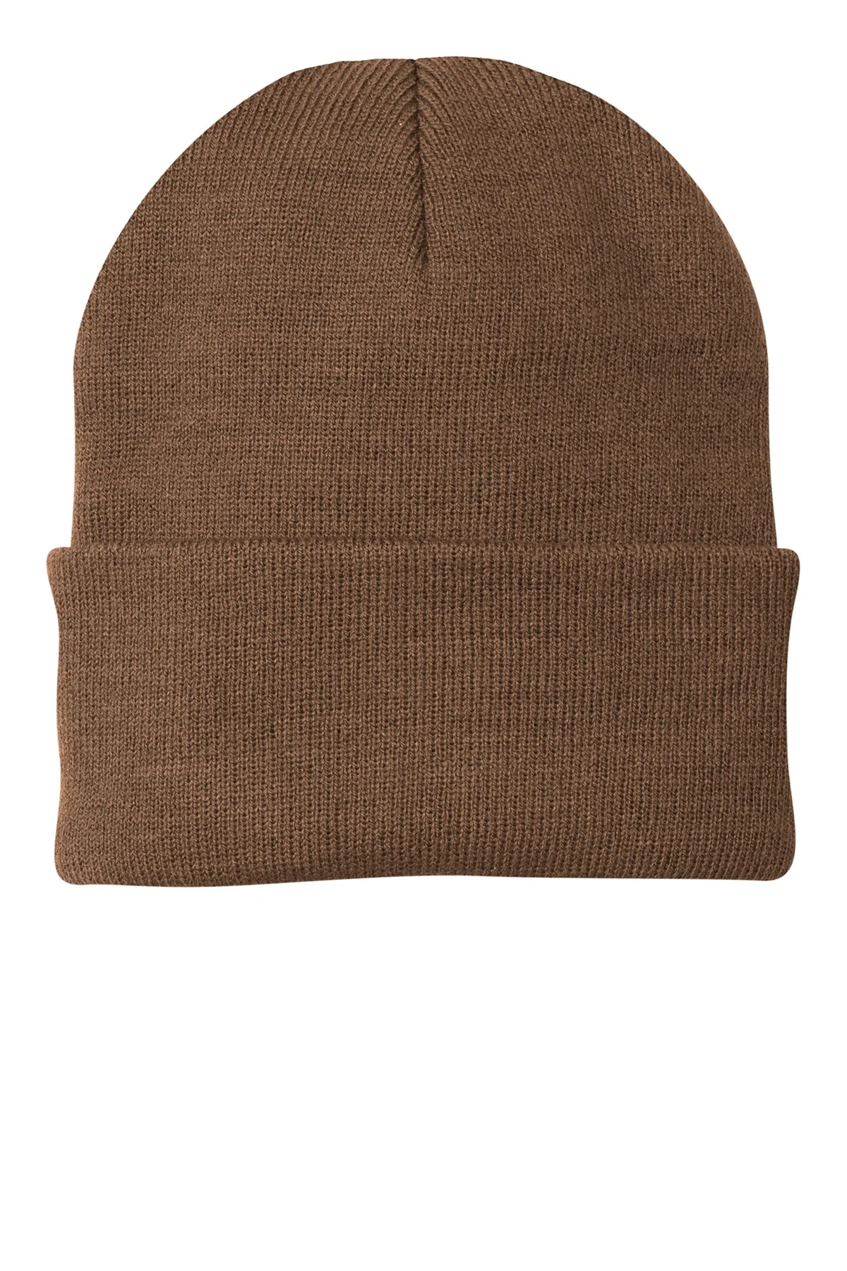 Port & Company Branded Knit Caps, Brown - Image 2