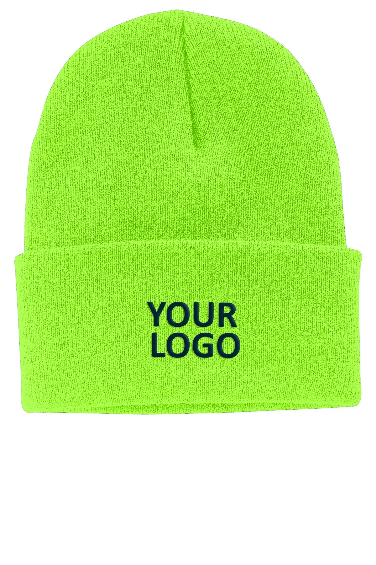 Port & Company Customized Knit Caps, Neon Green