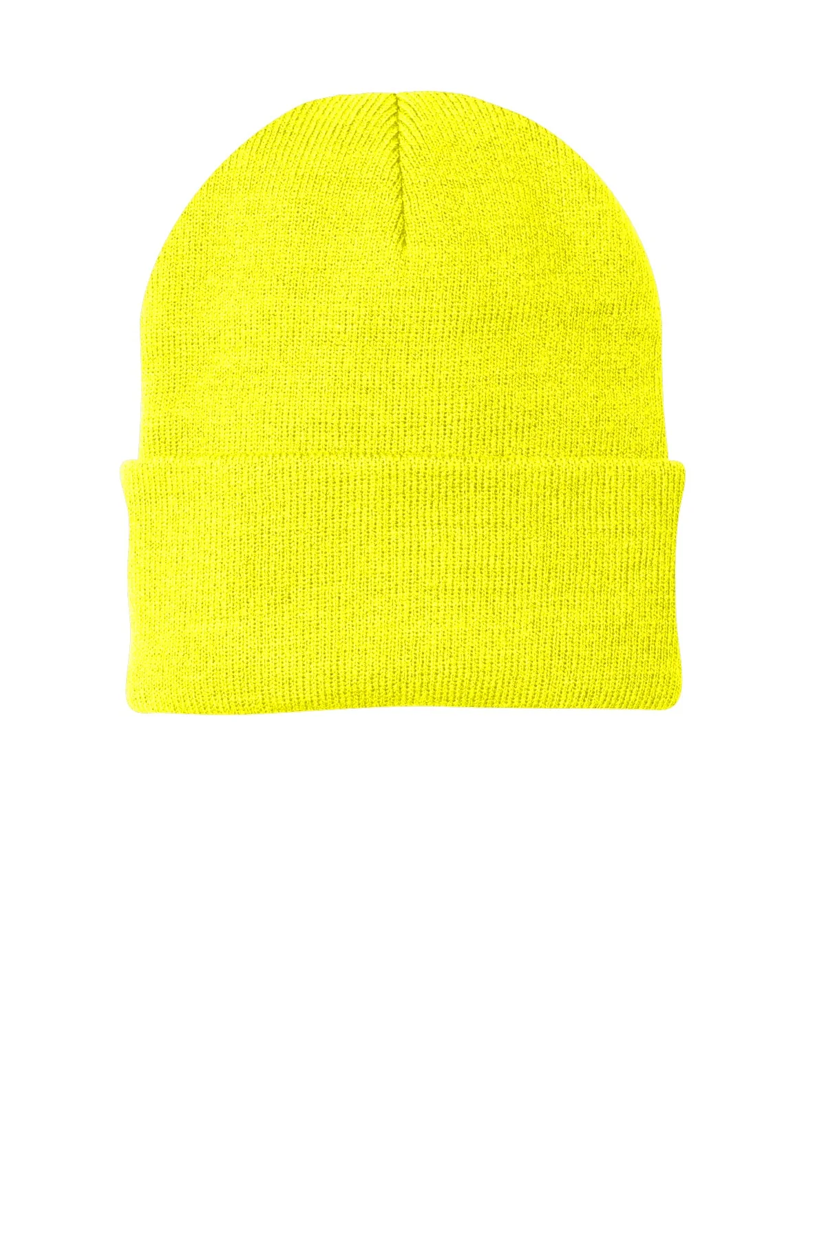 Port & Company Custom Knit Caps, Neon Yellow - Image 2