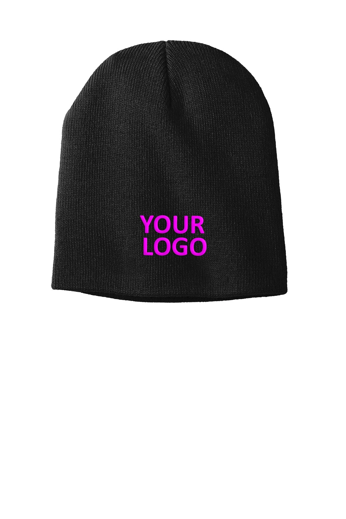Port & Company Custom Knit Skull Caps, Black