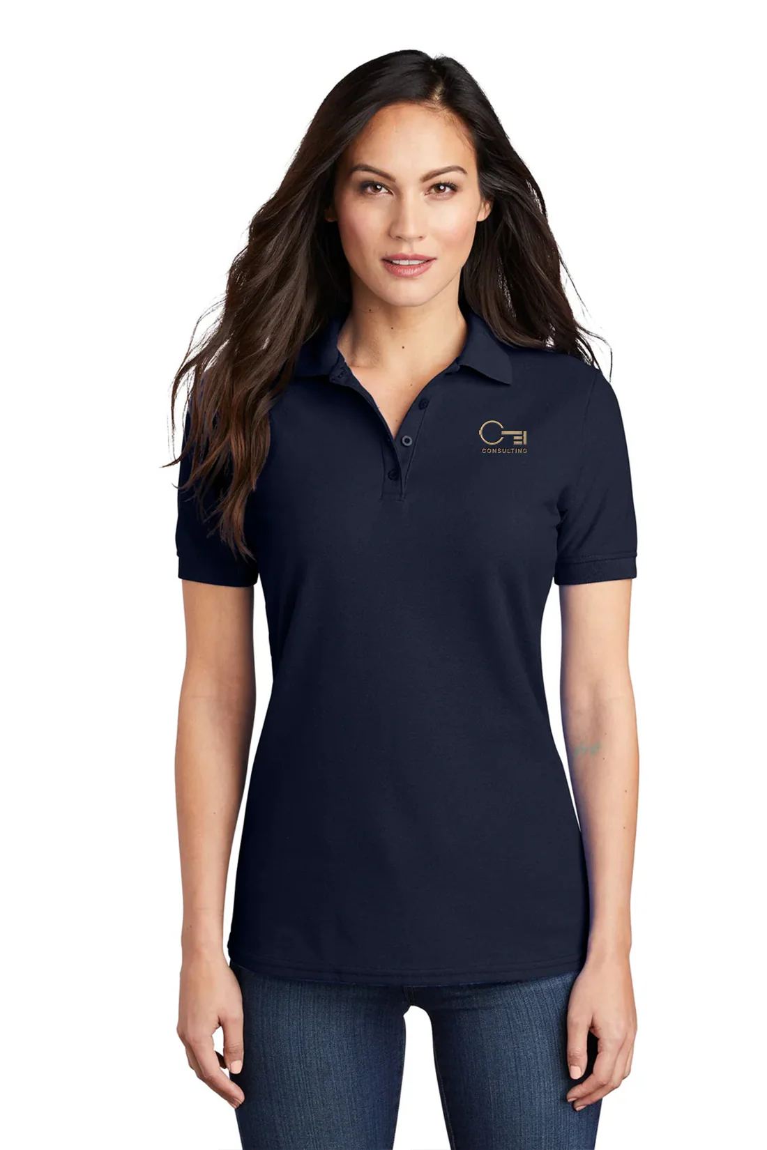 Port & Company Ladies  Pique Polo, Deep Navy [CEI Consulting]