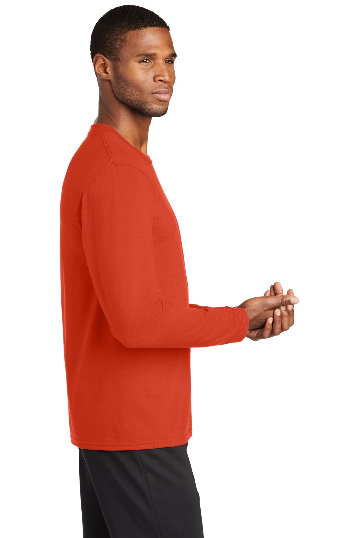 Port & Company Long Sleeve Performance Blend Tee, Orange [WILS] - Image 3